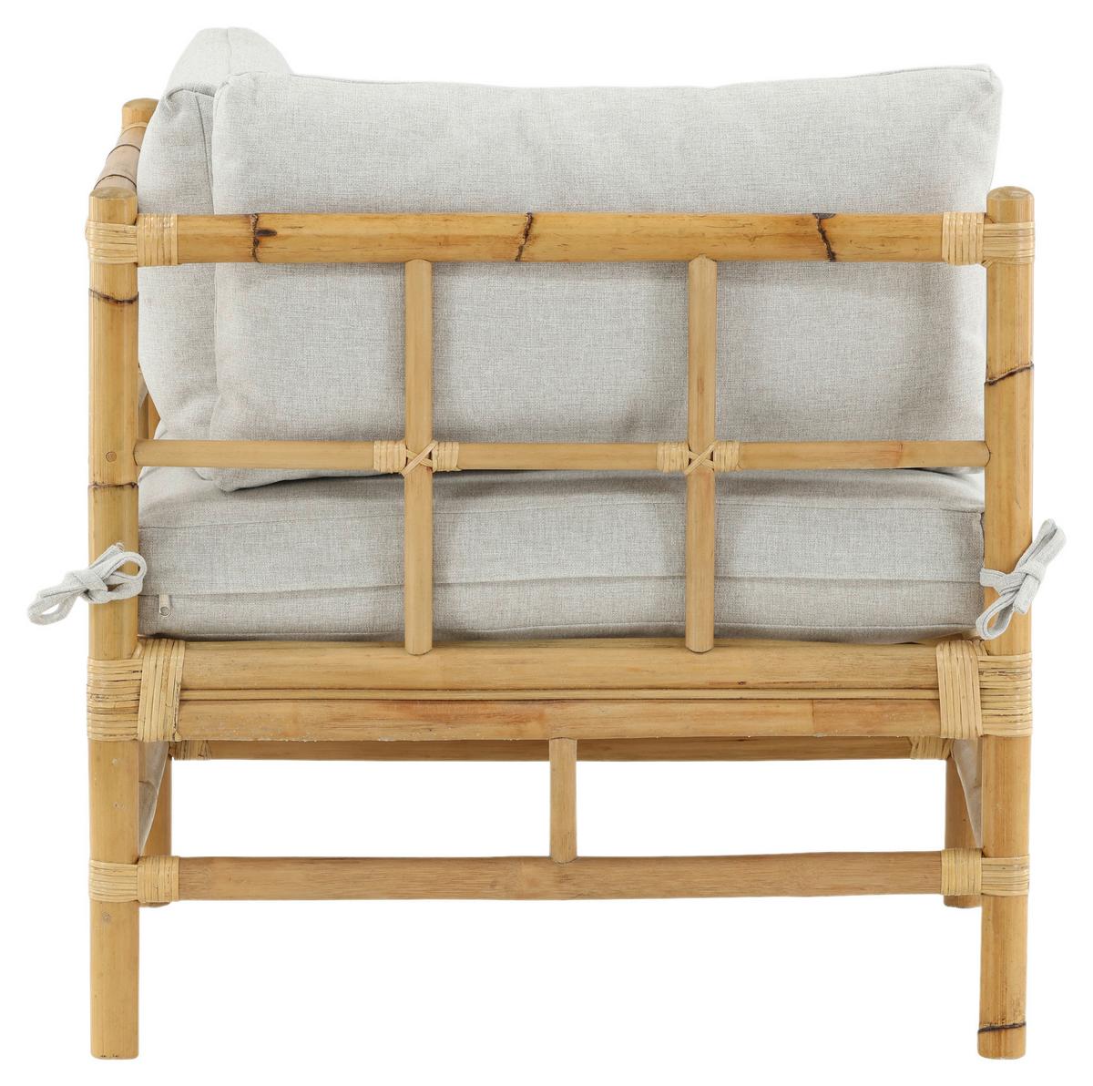 Loungeeckteil Cane - Hellbraun, KONVENTIONELL, Holz/Textil (75/70/74cm) - Gardenson