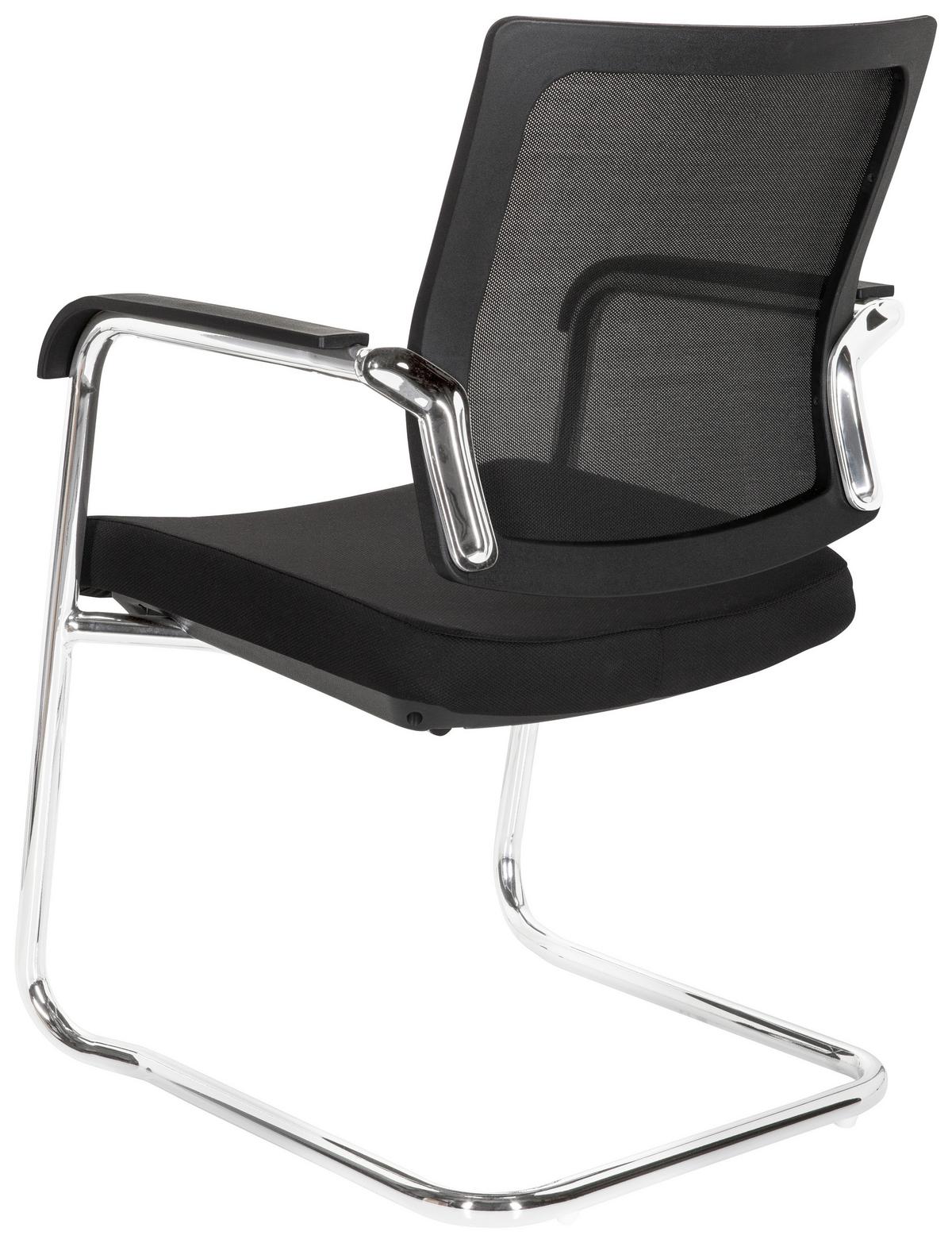 Besucherstuhl Levia V Schwarz - Schwarz, MODERN, Kunststoff/Textil (48/90/58cm) - MID.YOU