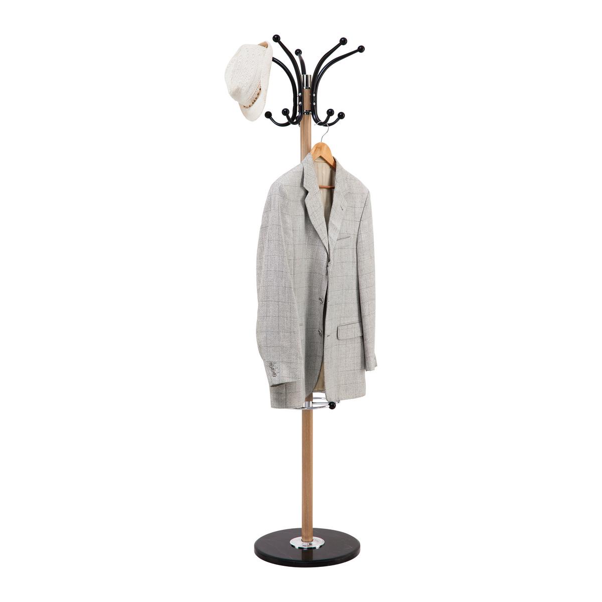 ŠATNÍ STOJAN MUCKI - černá/barvy dubu, Moderní, kov/kámen (39/171cm) - Mömax