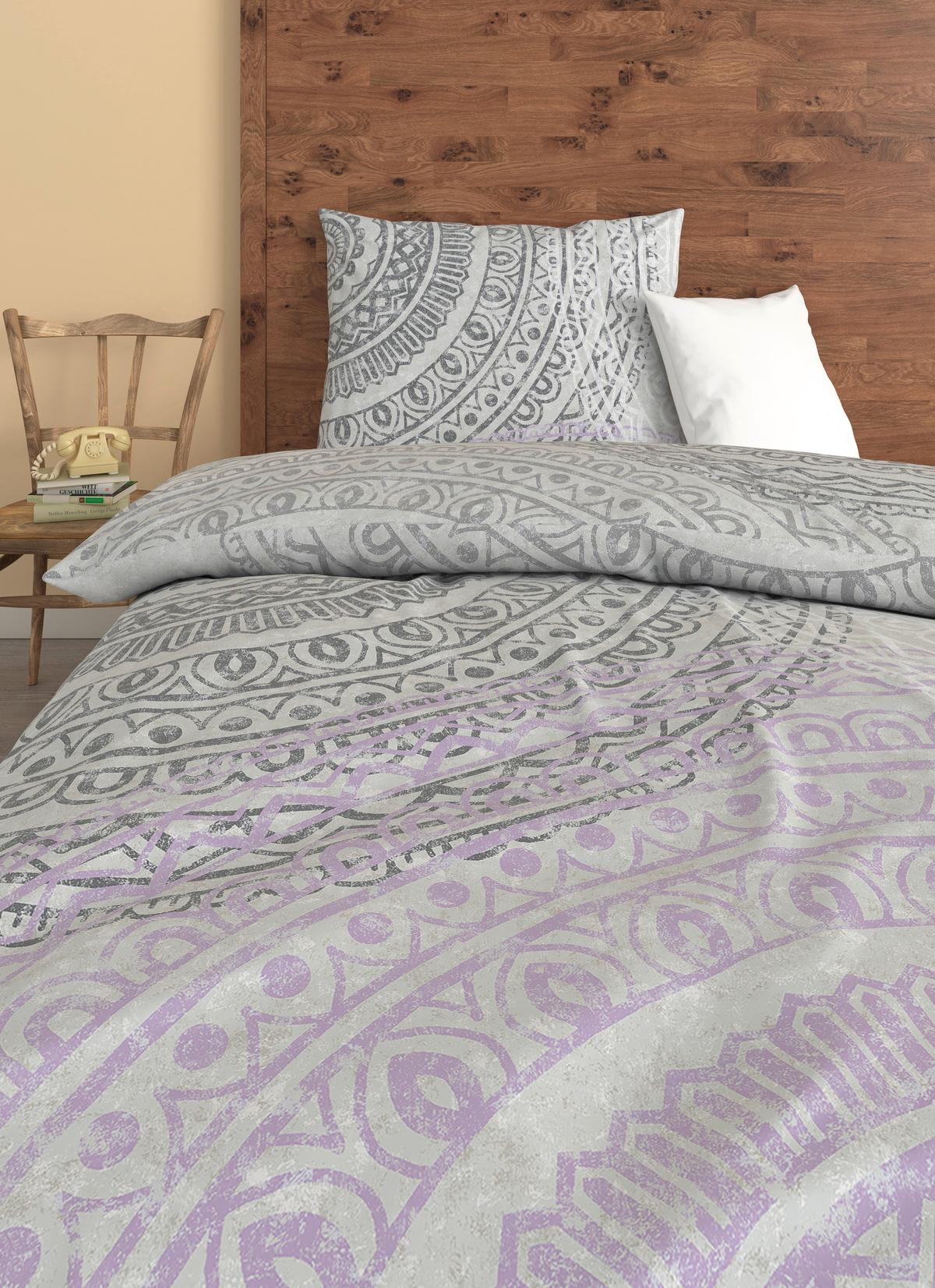 Bettwäsche Java - Lila/Grau, ROMANTIK / LANDHAUS, Textil - James Wood