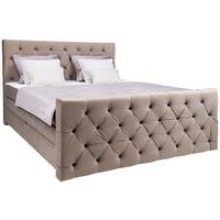 Boxspringbett Swing 2 Beige 180x200 cm H2 - Beige/Schwarz, ROMANTIK / LANDHAUS, Textil (180/200cm) - James Wood