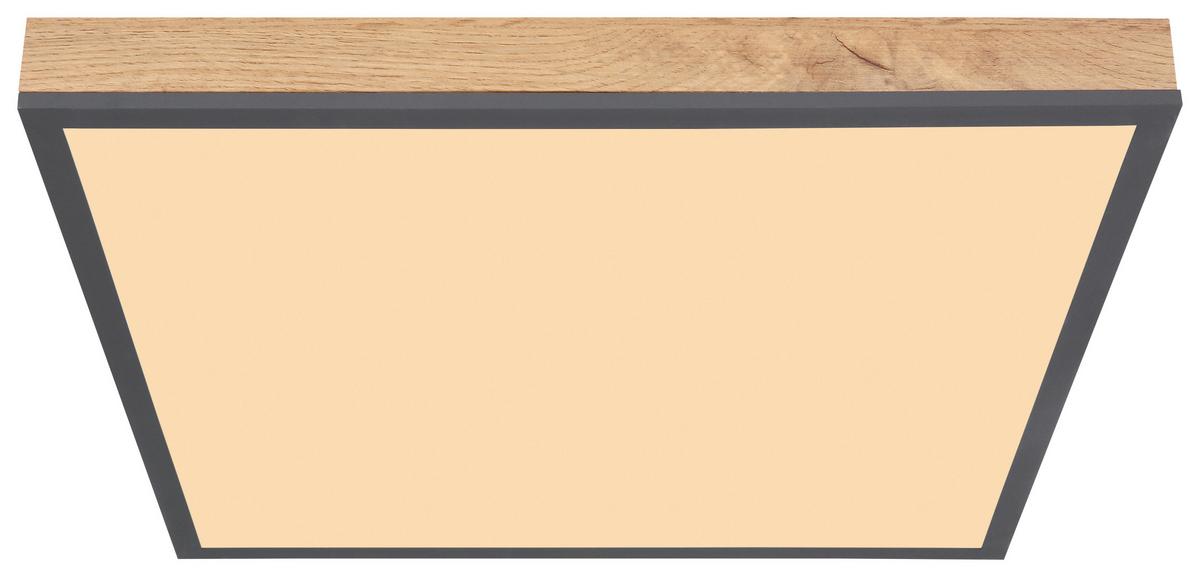 LED-Deckenleuchte Doro L: 45 cm - Opal/Graphitfarben, Basics, Kunststoff/Metall (45/45/6,5cm) - Globo