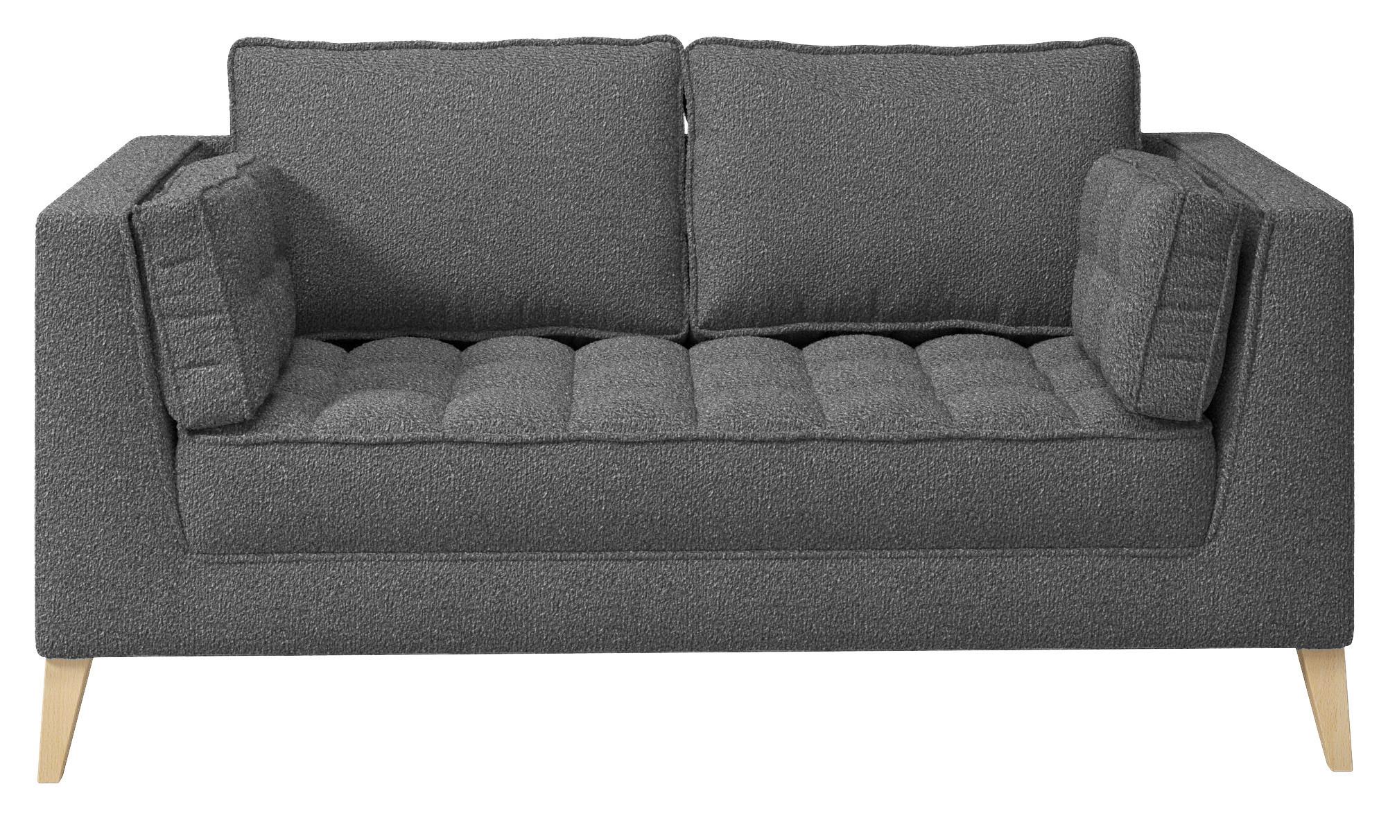 2-sitzer-sofa Doti Anthrazit - Schwarz/Naturfarben, Design, Textil (110/95/85cm) - MID.YOU