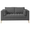 2-sitzer-sofa Doti Anthrazit - Schwarz/Naturfarben, Design, Textil (110/95/85cm) - MID.YOU