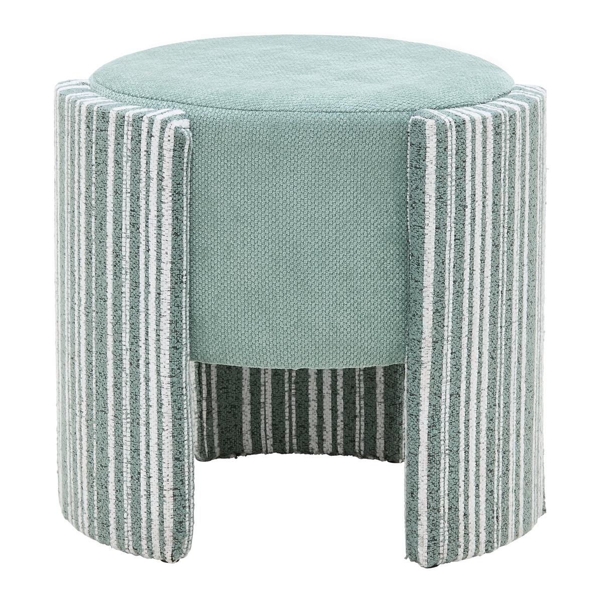 Taburet ROMY, zeleno-bílá žinylka - bílá/zelená, Lifestyle, kompozitní dřevo/textil (40/39cm) - Mömax