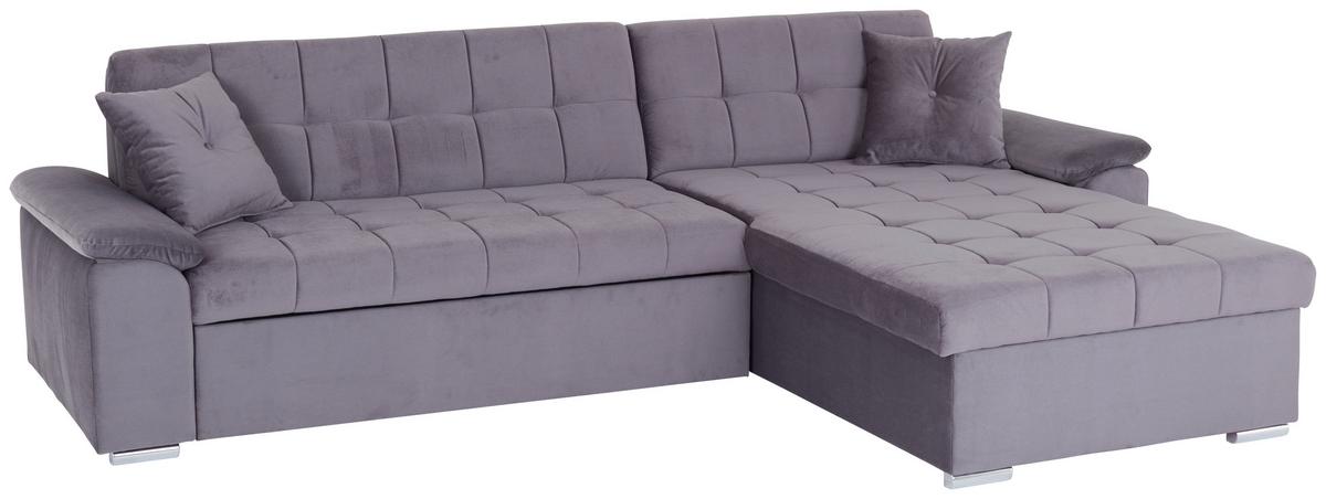 Rohová sedačka KEATON, oboustranná, šedá tk. KRONOS - šedá, Basics, textil (263/169cm) - Livetastic