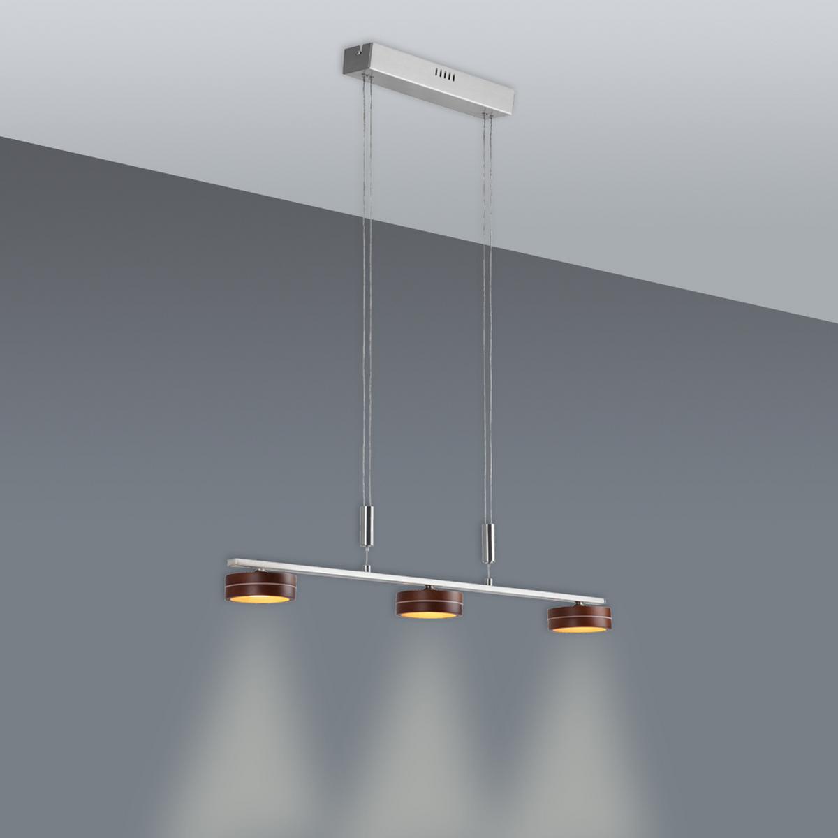 LED-Hängeleuchte Näve H: 80-150 cm 3-Flammig - Natur, Holz/Metall (75/10/80-150cm) - Näve