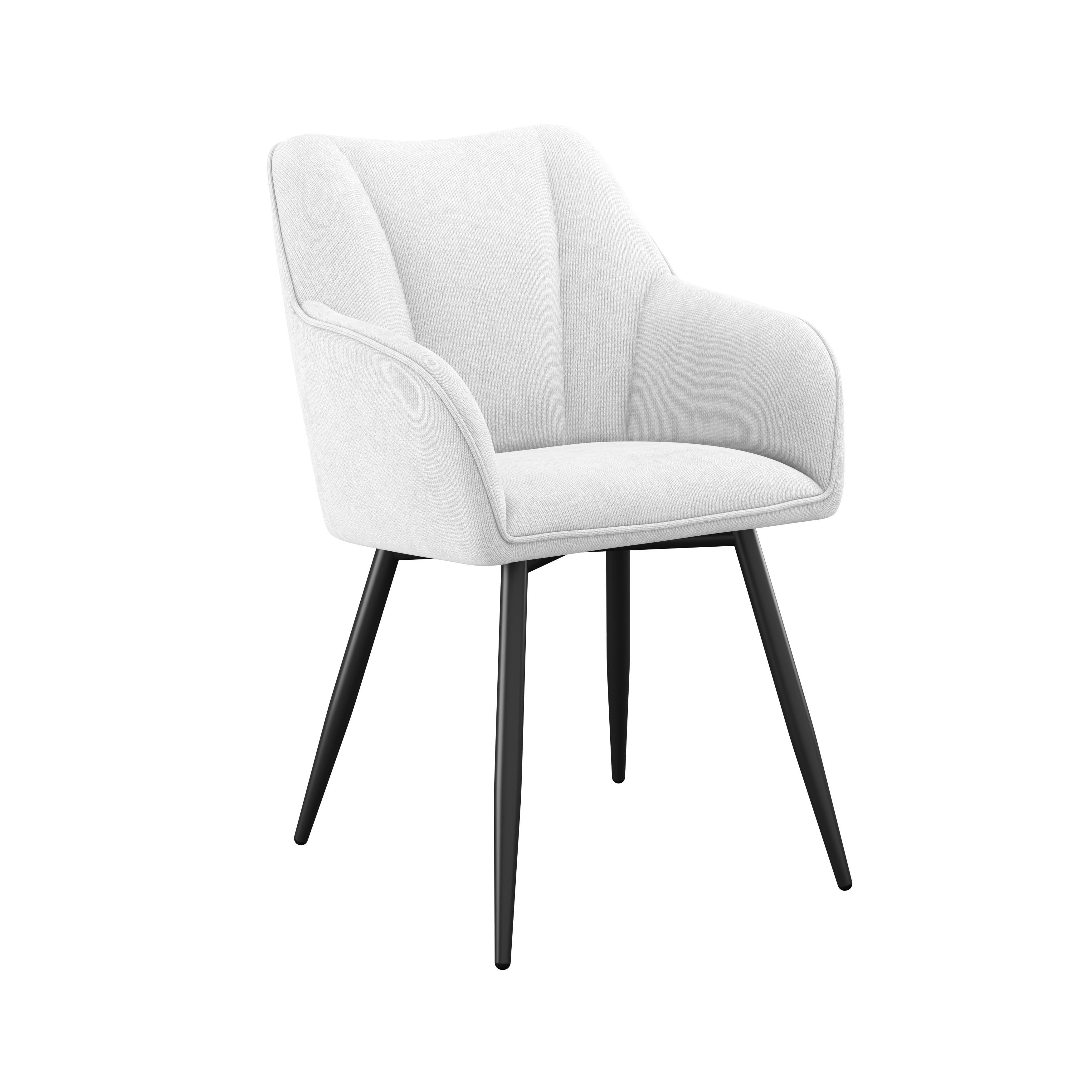 Armlehnstuhl Caro Beige Echtholz Beine - Beige/Schwarz, KONVENTIONELL, Holz/Textil (55/83/61cm) - Nedis SmartLife