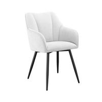 Armlehnstuhl Caro Beige Echtholz Beine - Beige/Schwarz, KONVENTIONELL, Holz/Textil (55/83/61cm) - Nedis SmartLife