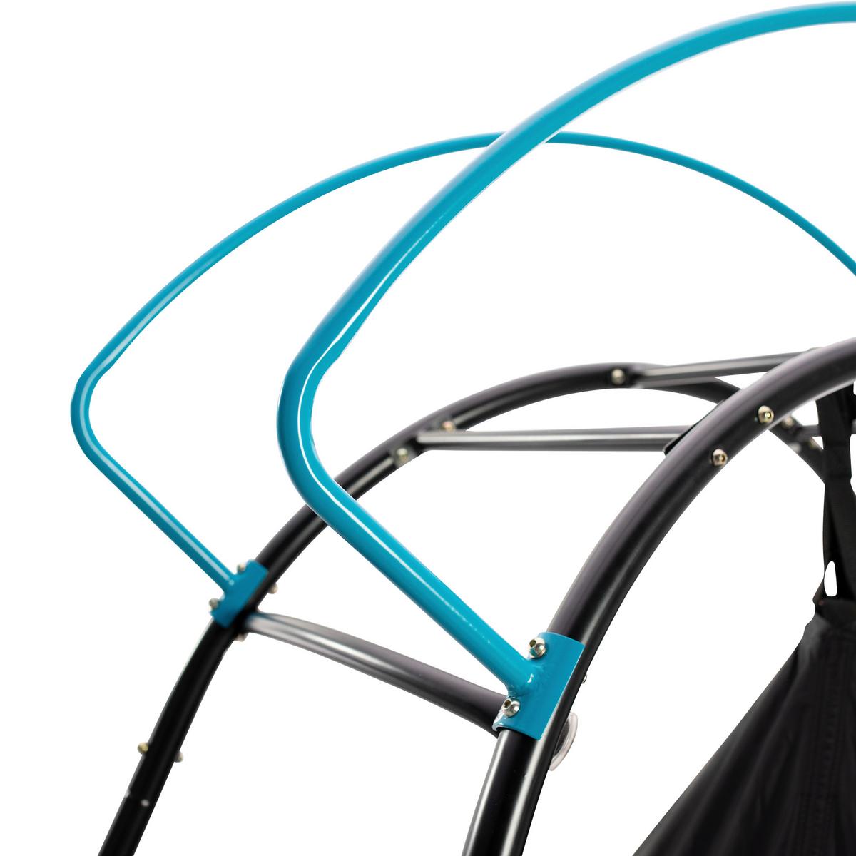 Klettergerüst Ufo Schwarz, B/H/T: 217x201x120cm - Schwarz, KONVENTIONELL, Textil/Metall (217/201/120cm)