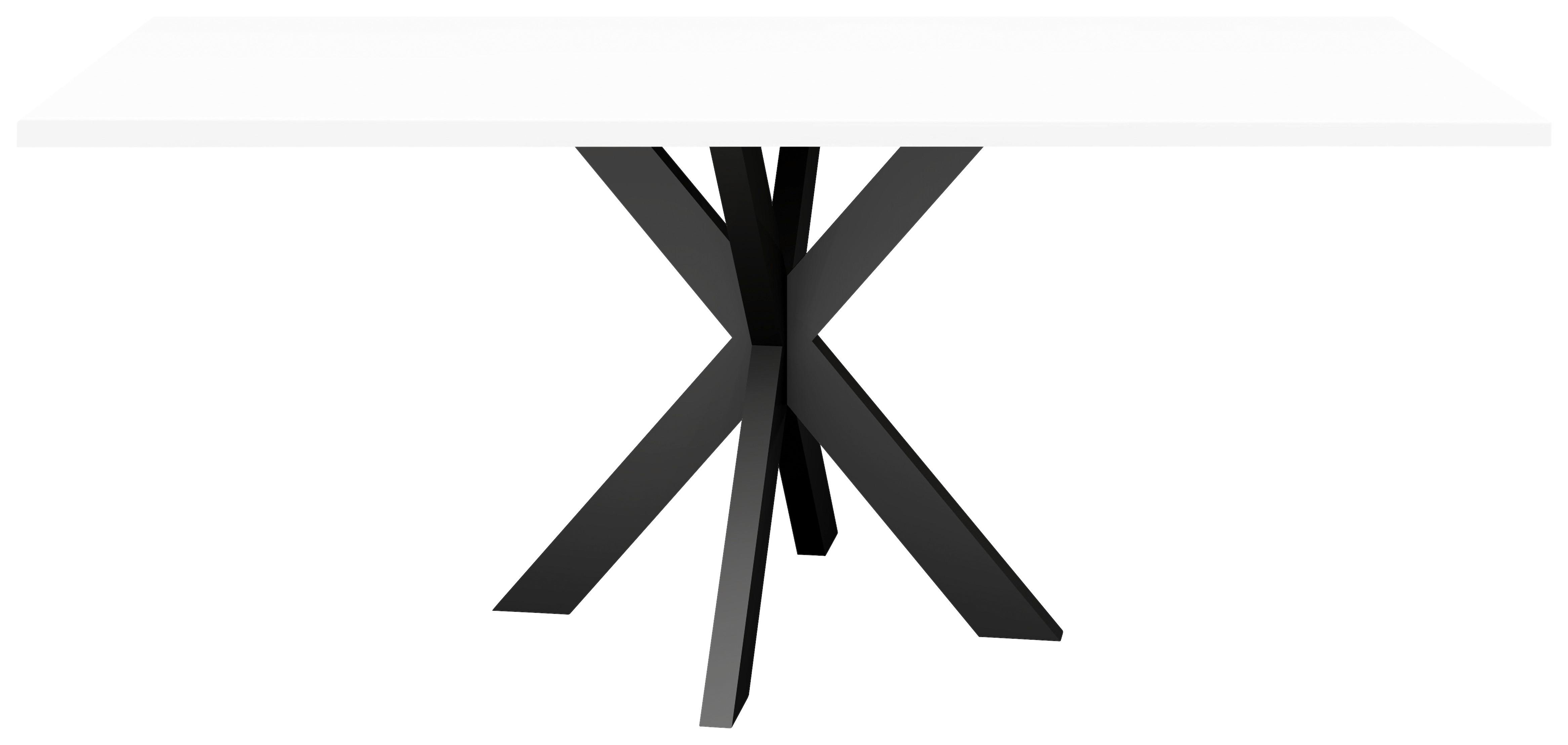 Esstisch Alex Schwarz, Weiß - Schwarz/Weiß, MODERN, Holzwerkstoff/Metall (140/90/78cm) - Livetastic