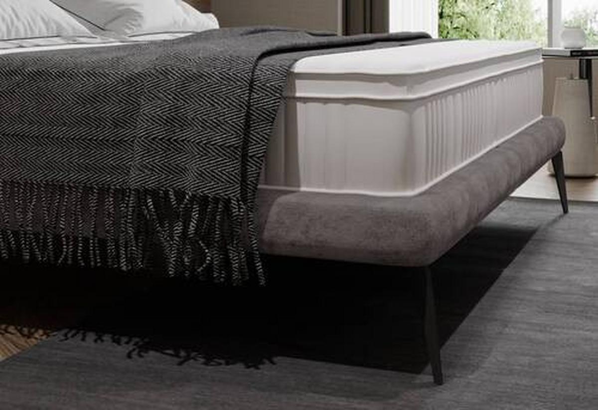 Polsterbett +matratze 180x200 Tessina Sorisso Dunkelgrau - Dunkelgrau/Schwarz, MODERN, Textil (180/200cm) - Livetastic