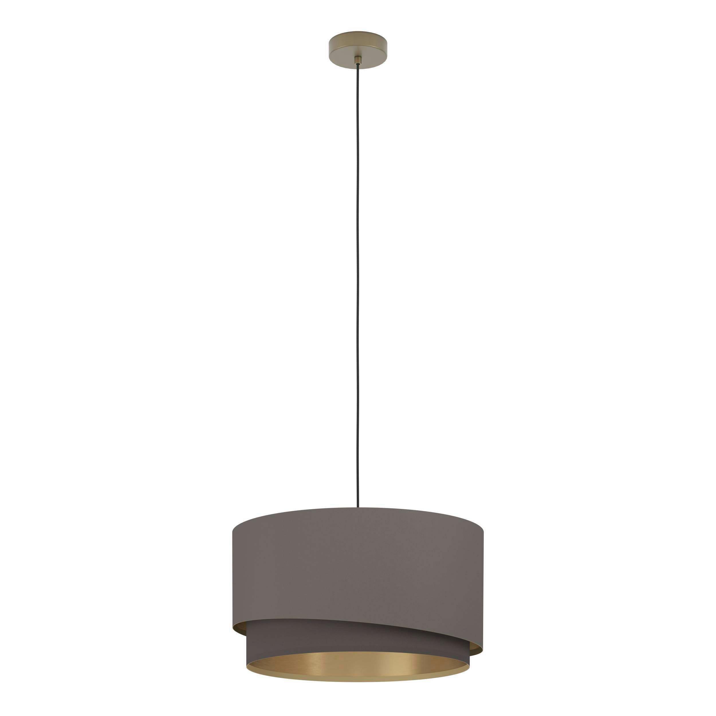 Hängeleuchte 39929 Manderline - Messingfarben/Schwarz, Basics, Textil/Metall (45cm) - Eglo