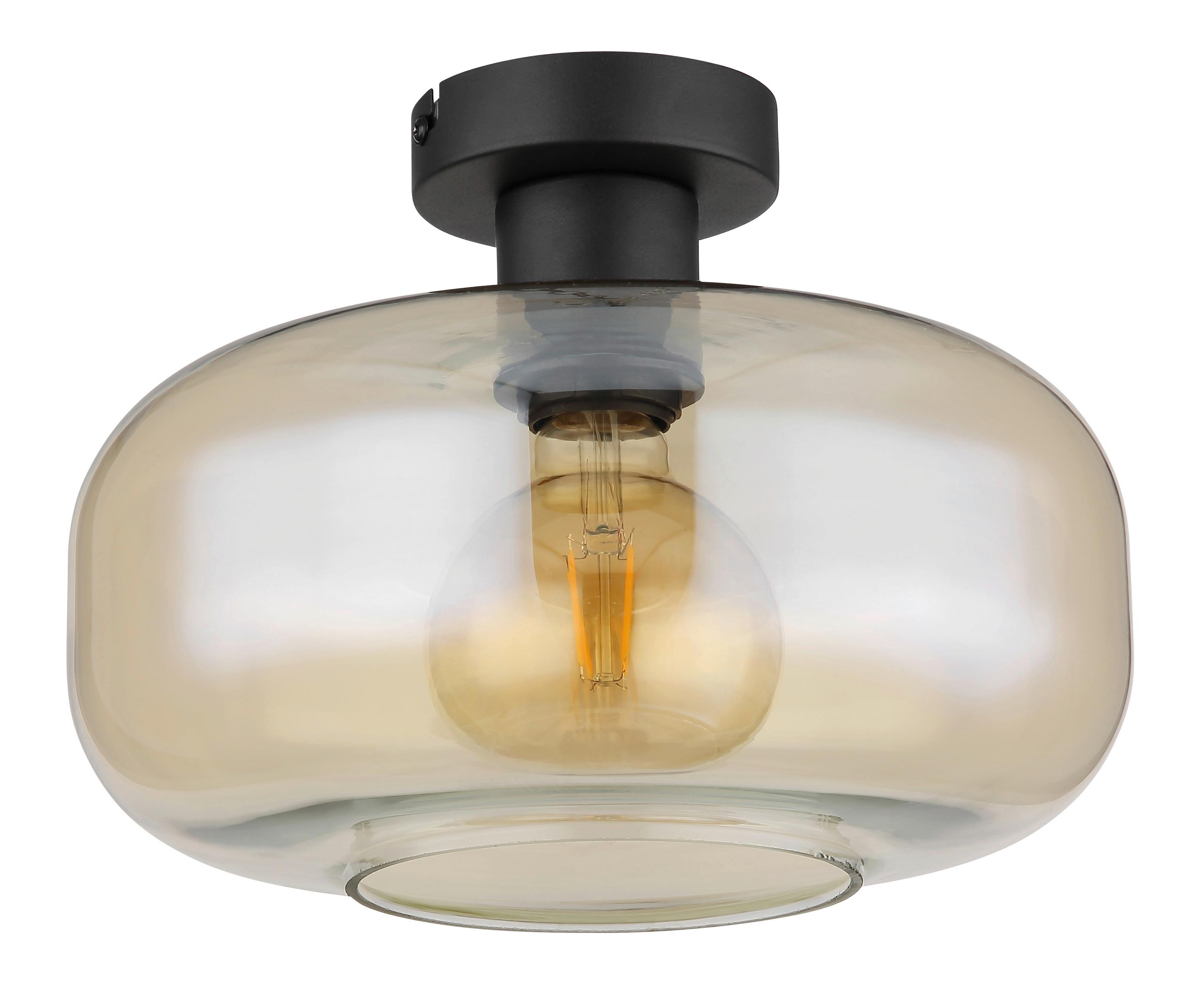 Deckenleuchte 15566da - Schwarz, Design, Glas/Metall (28/20,5cm) - Globo