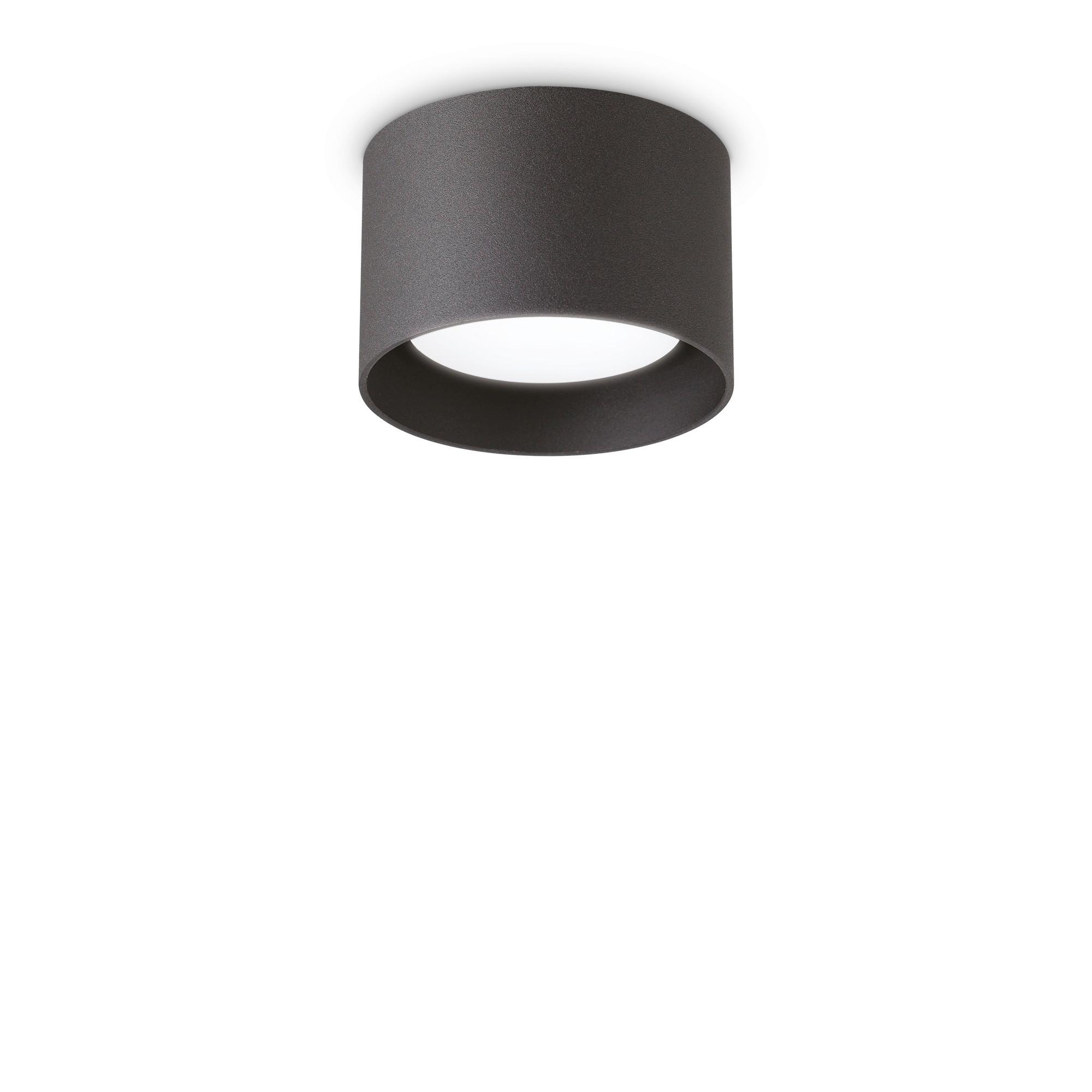 Deckenleuchte Nero Schwarz D: 10 cm - Schwarz, Basics, Metall (10/6,5cm) - Ideal Lux