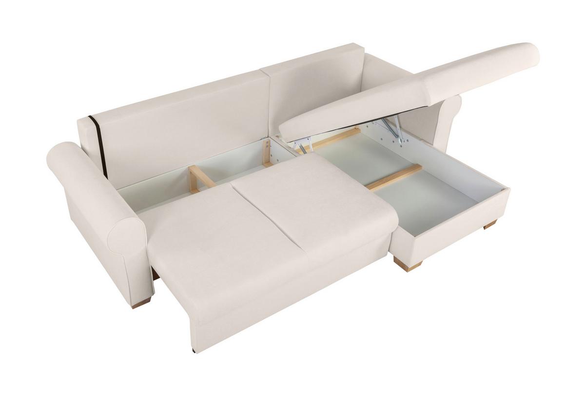 Ecksofa Arles, Creme 02 S: 266x161 Cm - Buchefarben/Creme, Design, Textil (266/161cm) - MID.YOU