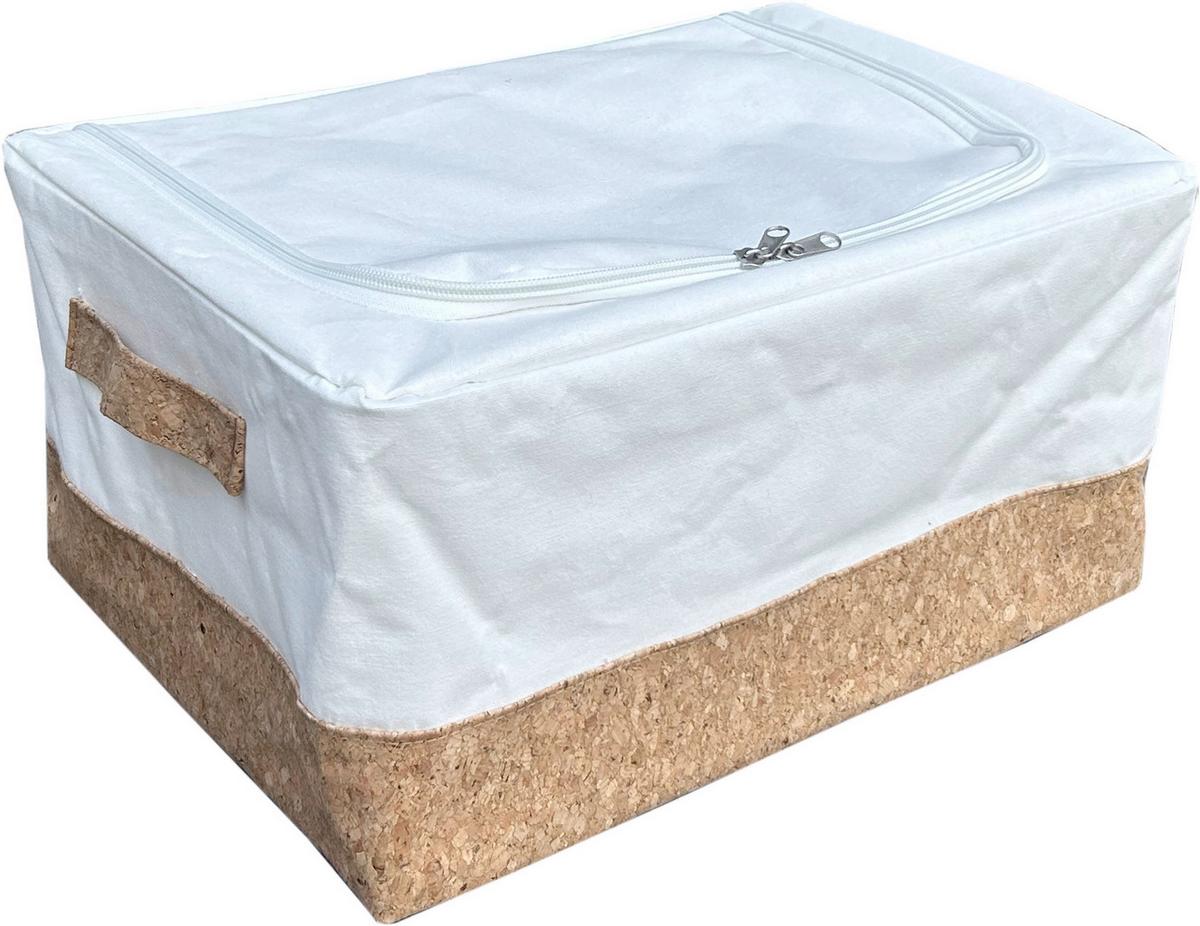 Regalkorb Leonard - Naturfarben/Weiß, ROMANTIK / LANDHAUS, Holz/Textil (39cm) - James Wood