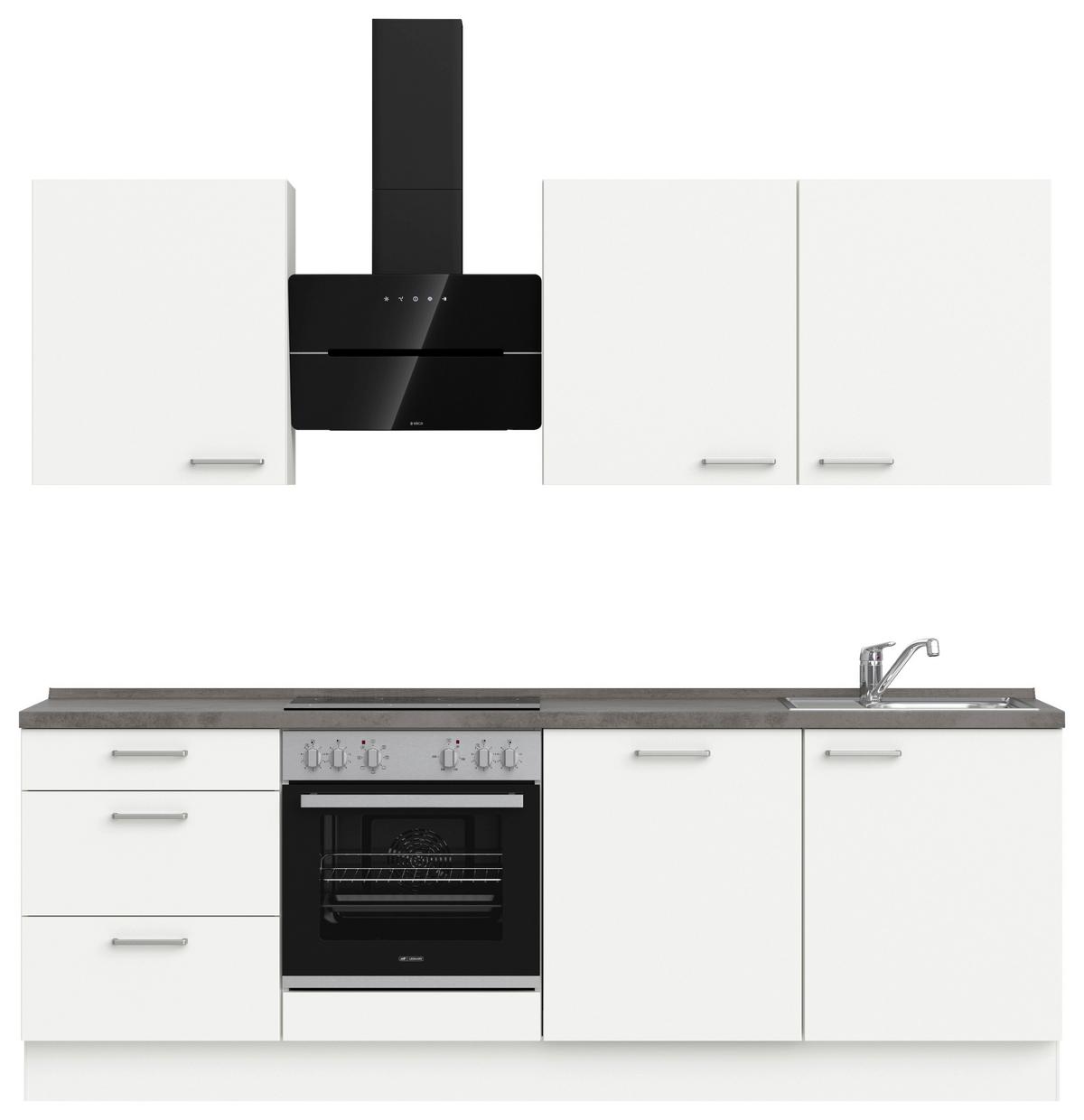 KÜCHENLEERBLOCK TOUCH HIGH - LINE, H9 LINKS - Weiß/Grau, MODERN, Holzwerkstoff (240cm) - Nobilia