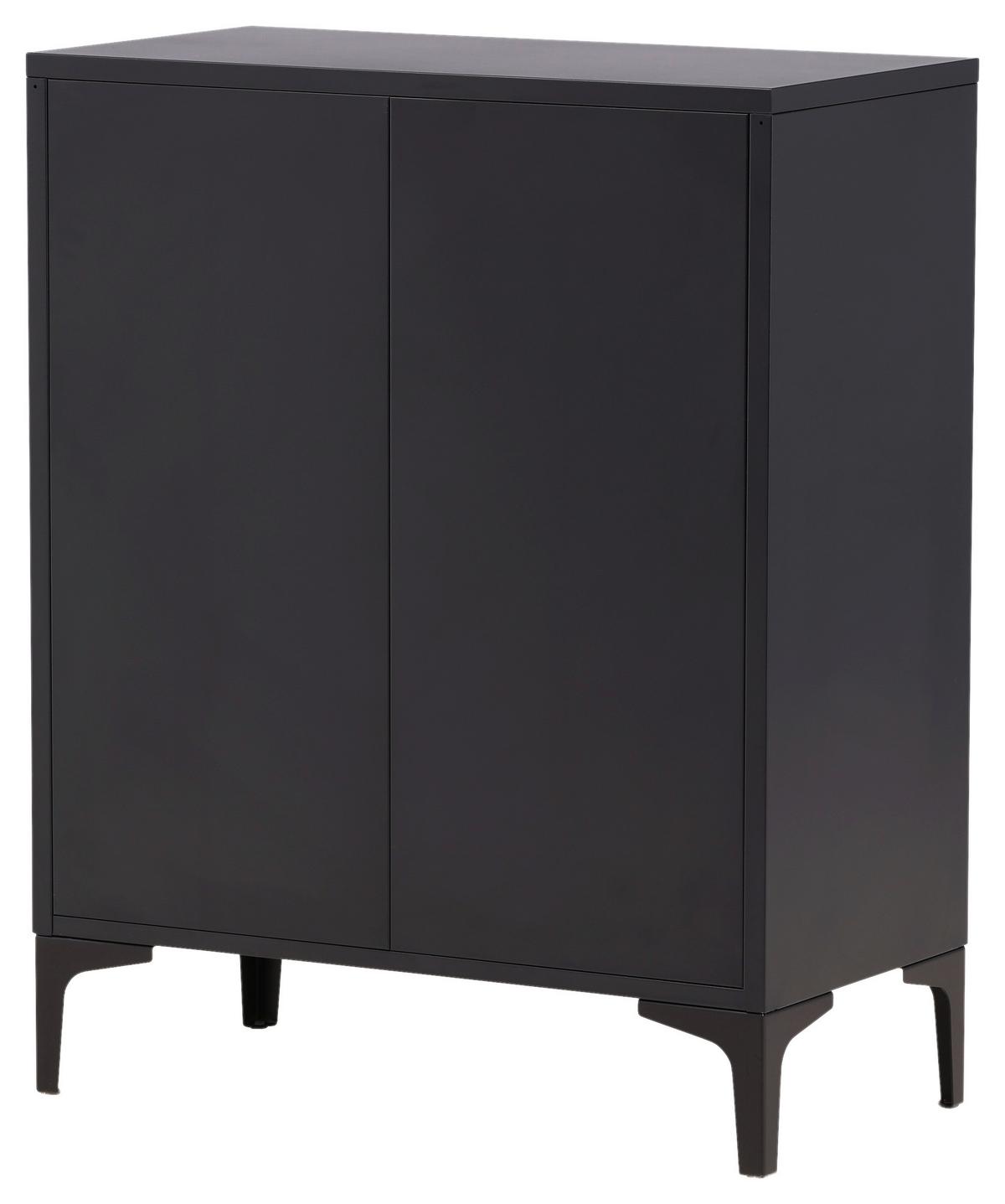 Lowboard Piring Schwarz B: 78 cm - Schwarz, Design, Metall (78/98/40cm) - Livetastic