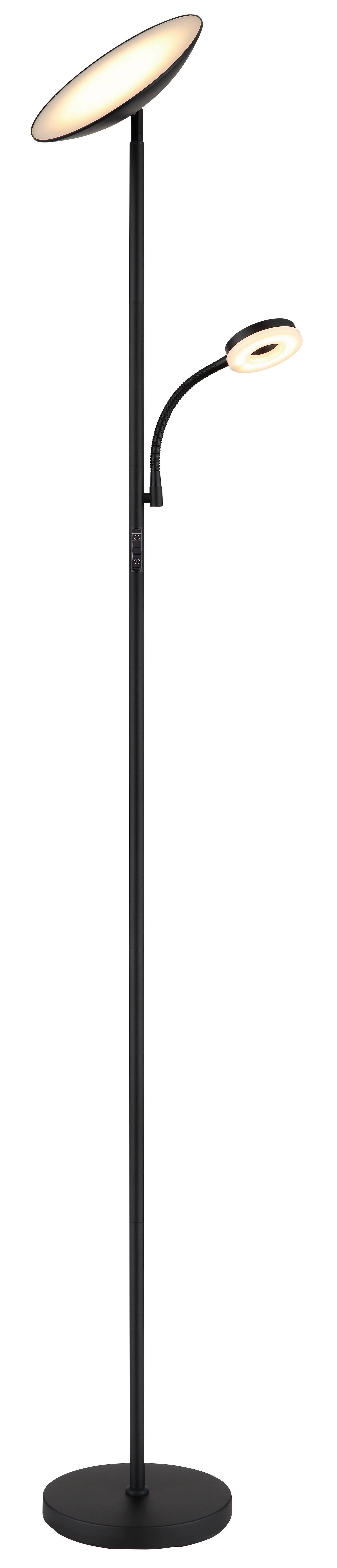 LED-Deckenfluter 58011 - Schwarz/Weiß, Design, Kunststoff/Metall (25/179cm) - Globo