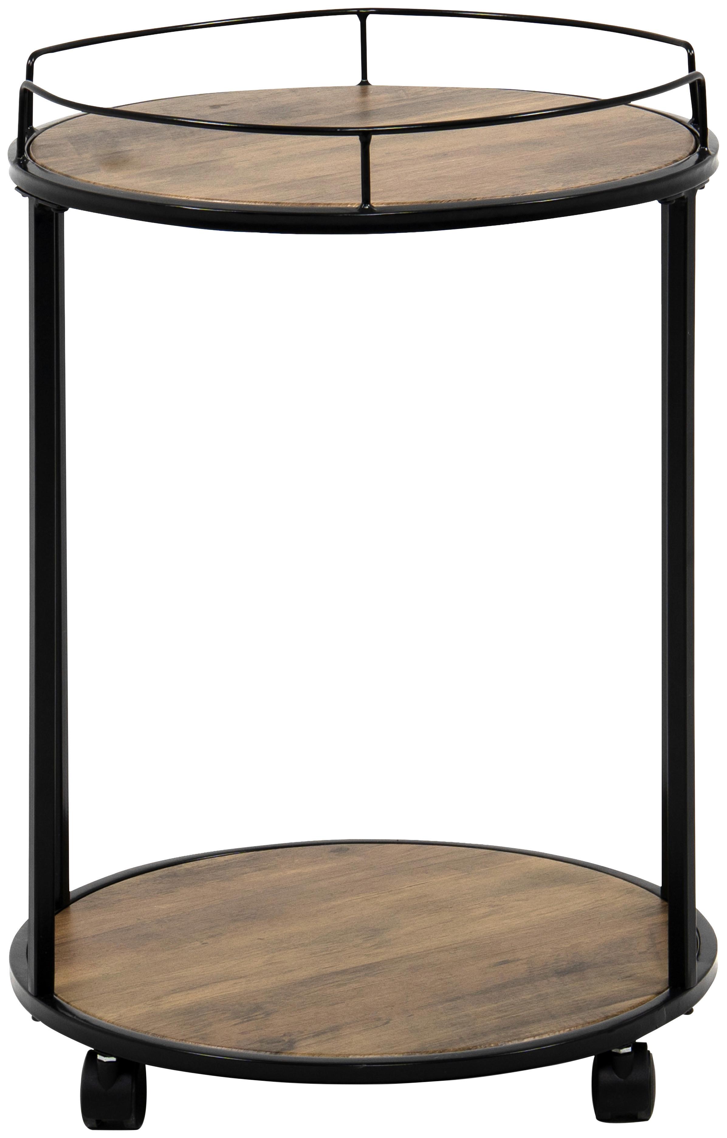 Beistelltisch Tromso 2 Dekor Nußbaum/gestell Schwarz - Schwarz, Trend, Holzwerkstoff/Metall (48/47,5/48cm)