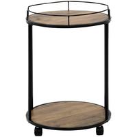 Beistelltisch Tromso 2 Dekor Nußbaum/Gestell Schwarz - Schwarz, Trend, Holzwerkstoff/Metall (48/47,5/48cm)