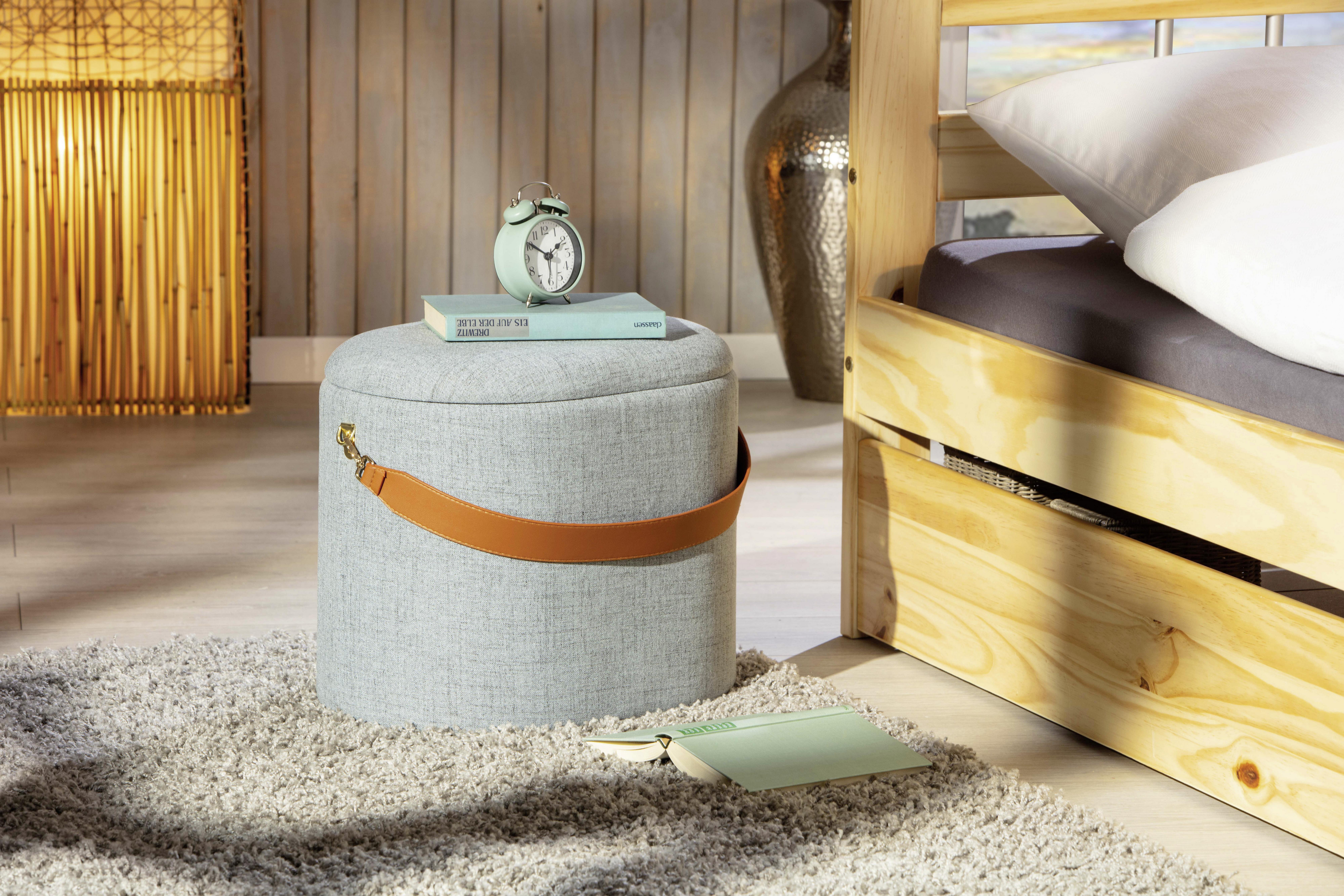 Hocker Dilia - Grau, KONVENTIONELL, Holzwerkstoff/Textil (42/36/30cm) - MID.YOU