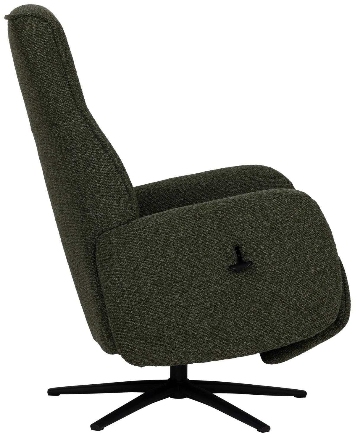 Relaxsessel Snooze Dunkelgrün B: 77 cm - Dunkelgrün/Schwarz, Design, Holz/Textil (77/112/86cm) - Livetastic