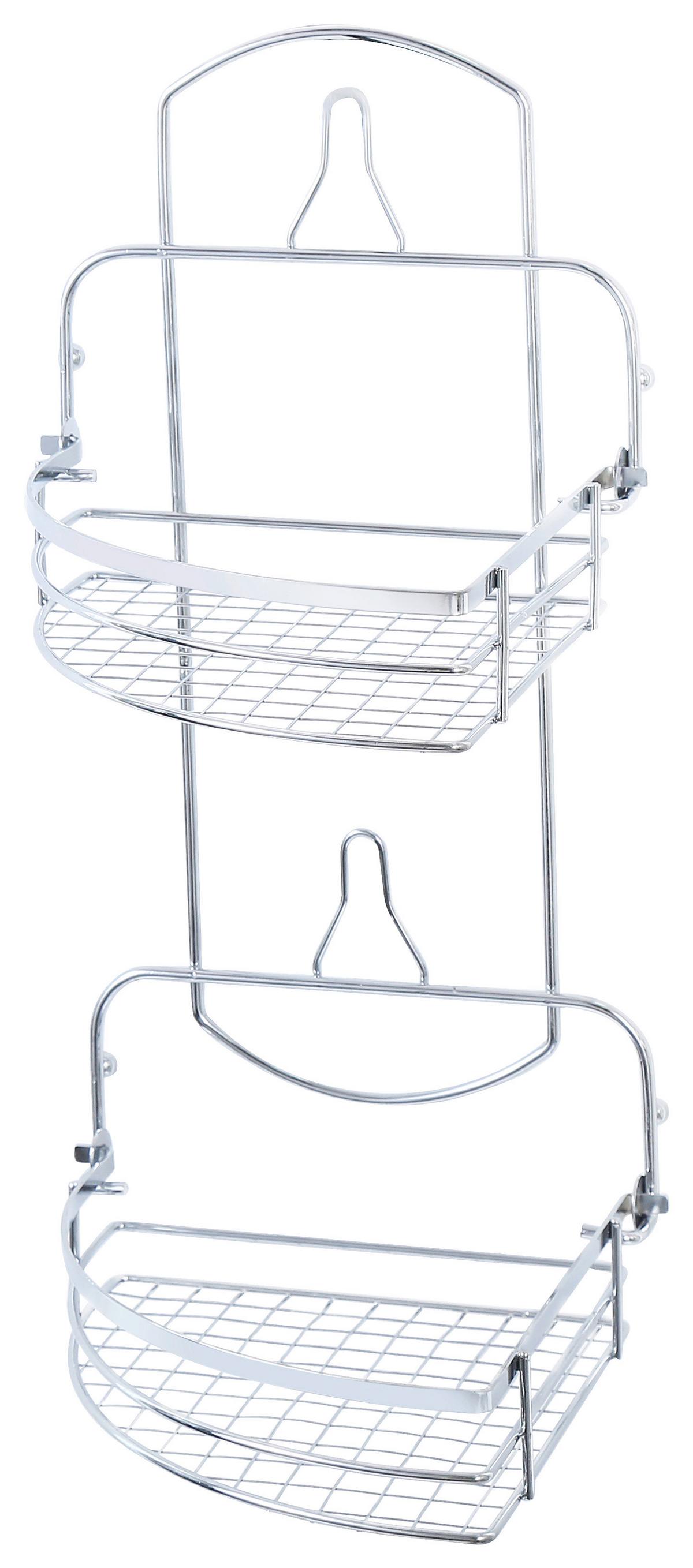 Regál do sprchovacieho kúta NIZZA - chrómová, Konventionell, kov (15/27/15cm) - Ondega