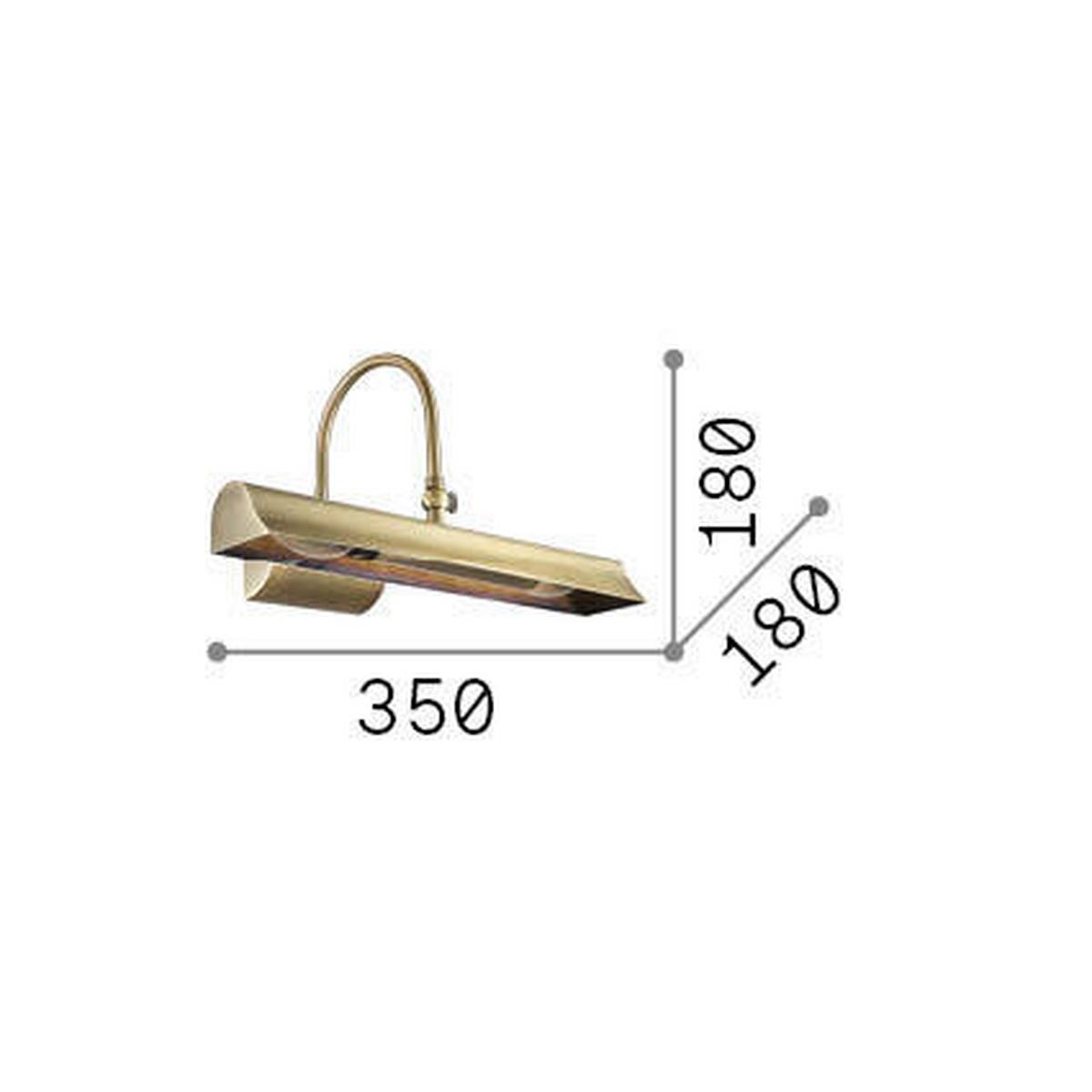 Bilderleuchte Retro Messingfarben L: 35 cm - Messingfarben, KONVENTIONELL, Metall (35/18/18cm) - Ideal Lux