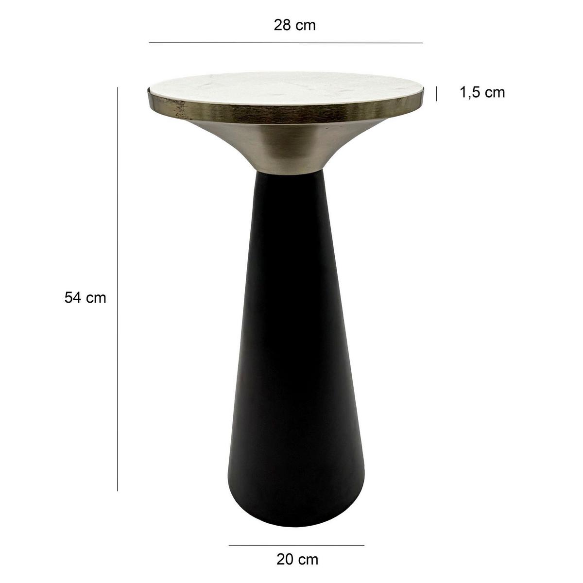 ODKLÁDACÍ STOLEK WL7.492 - černá, Design, kov/kámen (28/54/28cm) - Livetastic