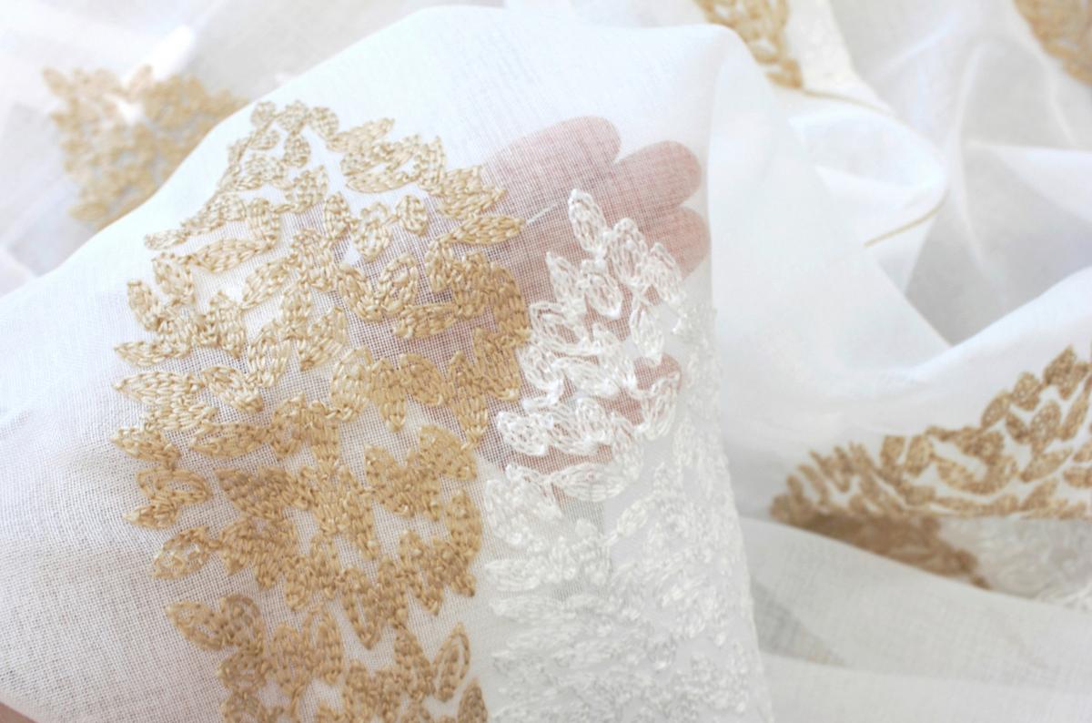 Fertigvorhang Alavaro Taupe - Taupe/Weiß, Basics, Textil (140/245cm)