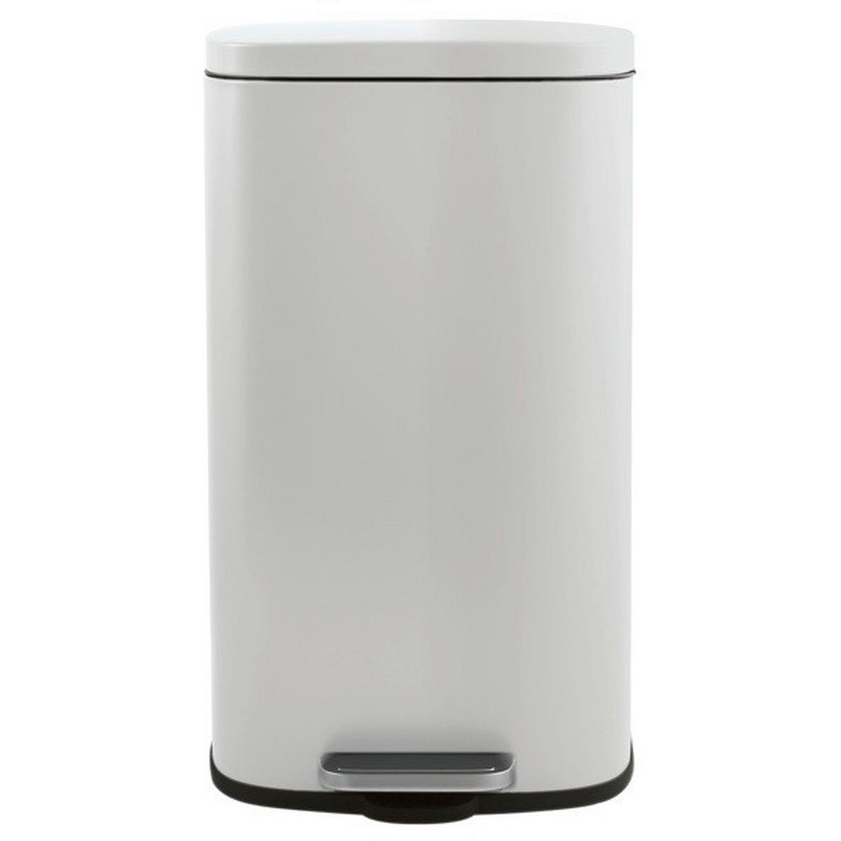 Treteimer Akira 50l Weiß Metall Lbh: 42,7x29,7x64,3 Cm - Schwarz/Weiß, Basics, Kunststoff/Metall (42,7/29,7/64,3cm) - Spirella