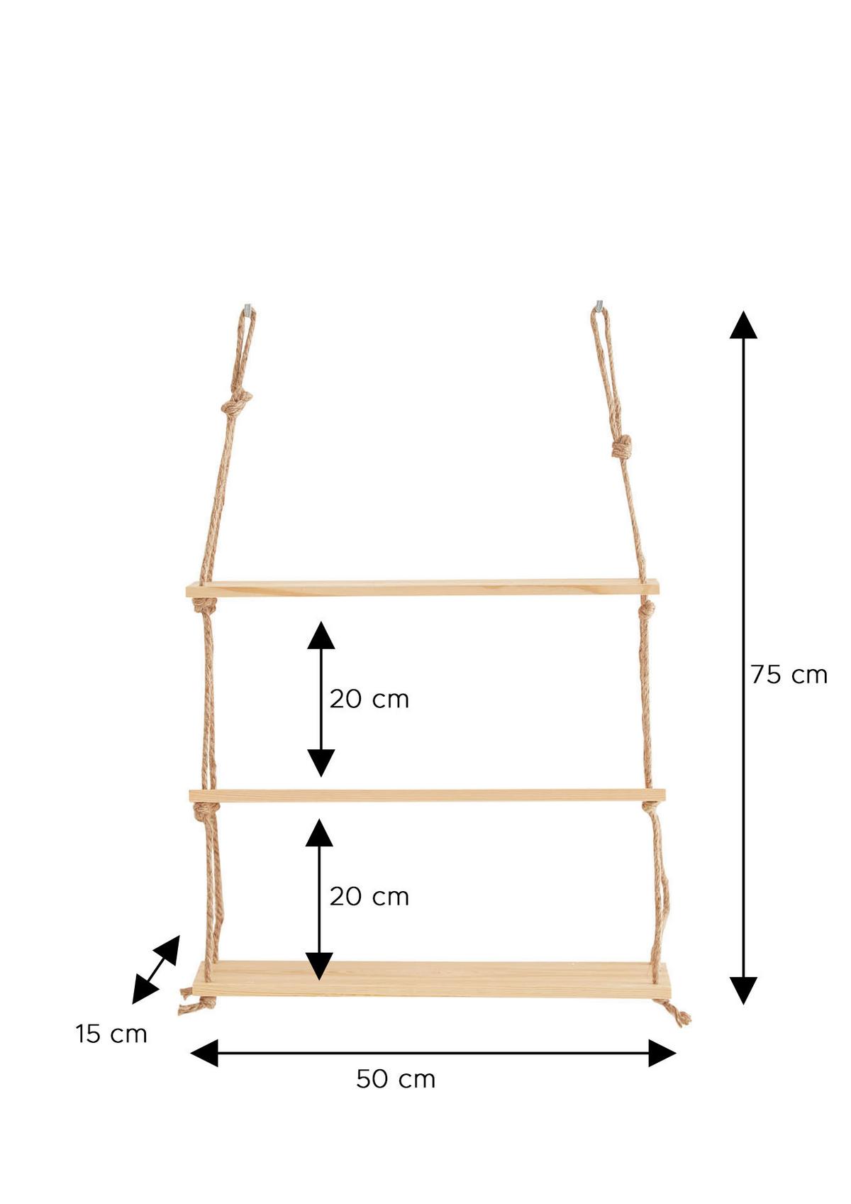 Wandregal Eichefarben B: 50 cm - Eichefarben, Design, Holz (50/75/15cm) - MID.YOU