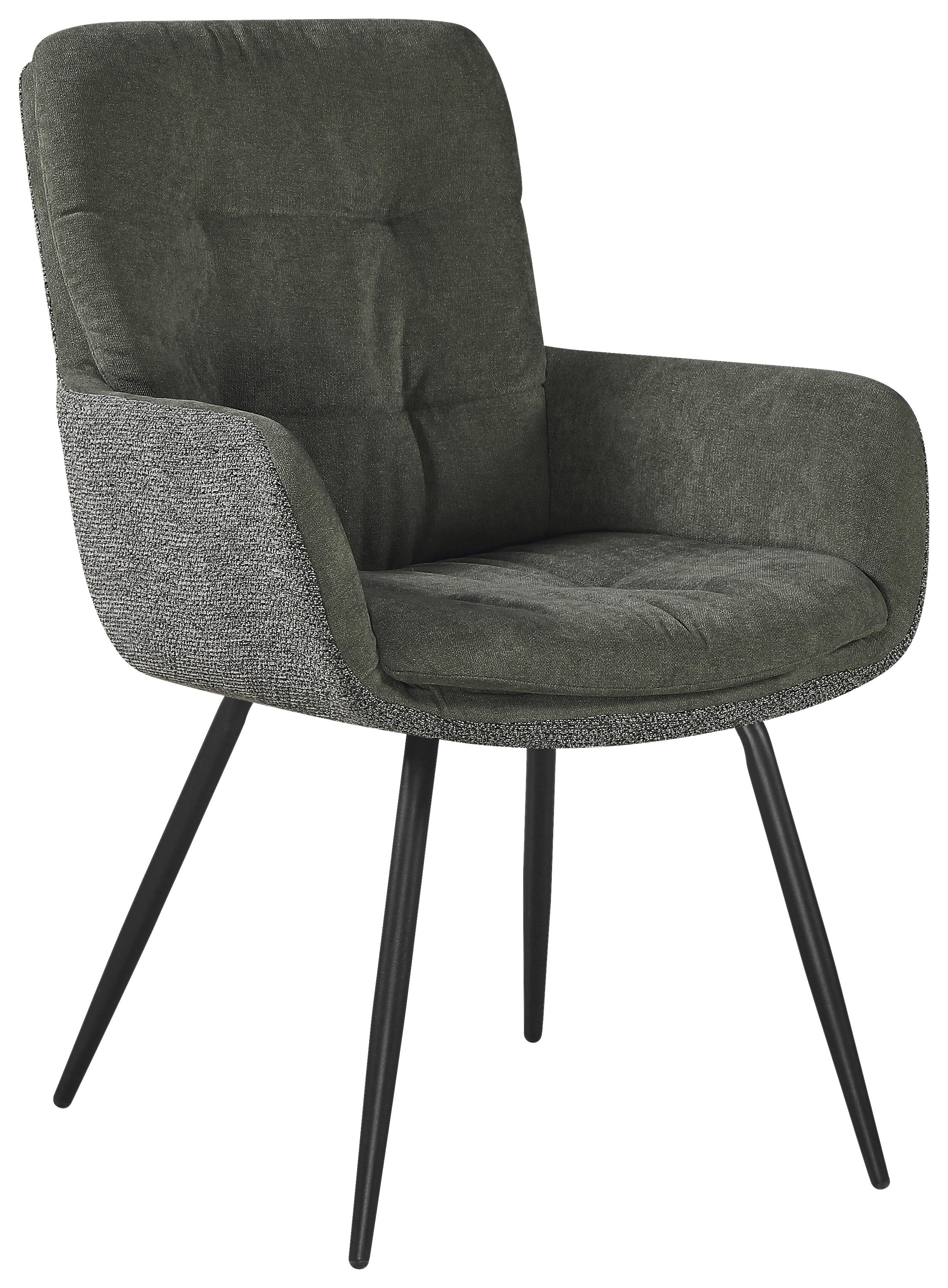 ŽIDLE S PODRUČKAMI NOVA - černá/zelená, Moderní, kov/textil (61/89/67cm) - Premium Living