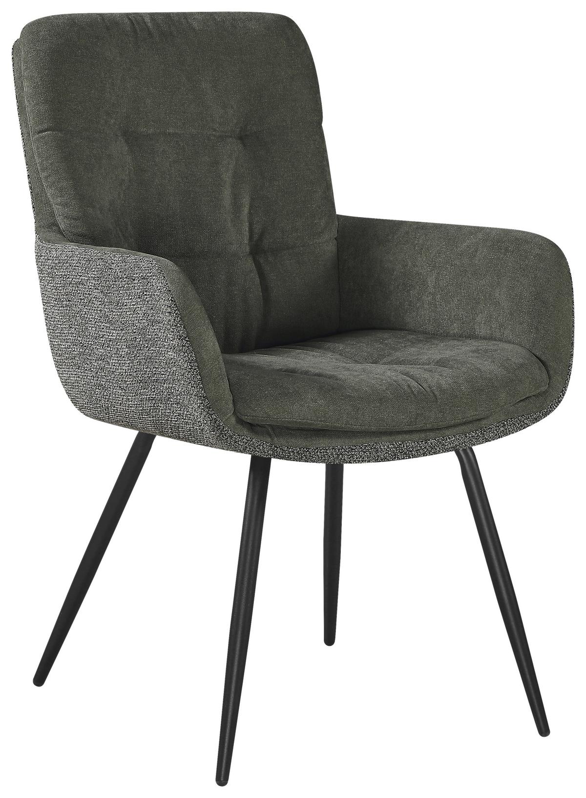 ŽIDLE S PODRUČKAMI NOVA - černá/zelená, Moderní, kov/textil (61/89/67cm) - Premium Living