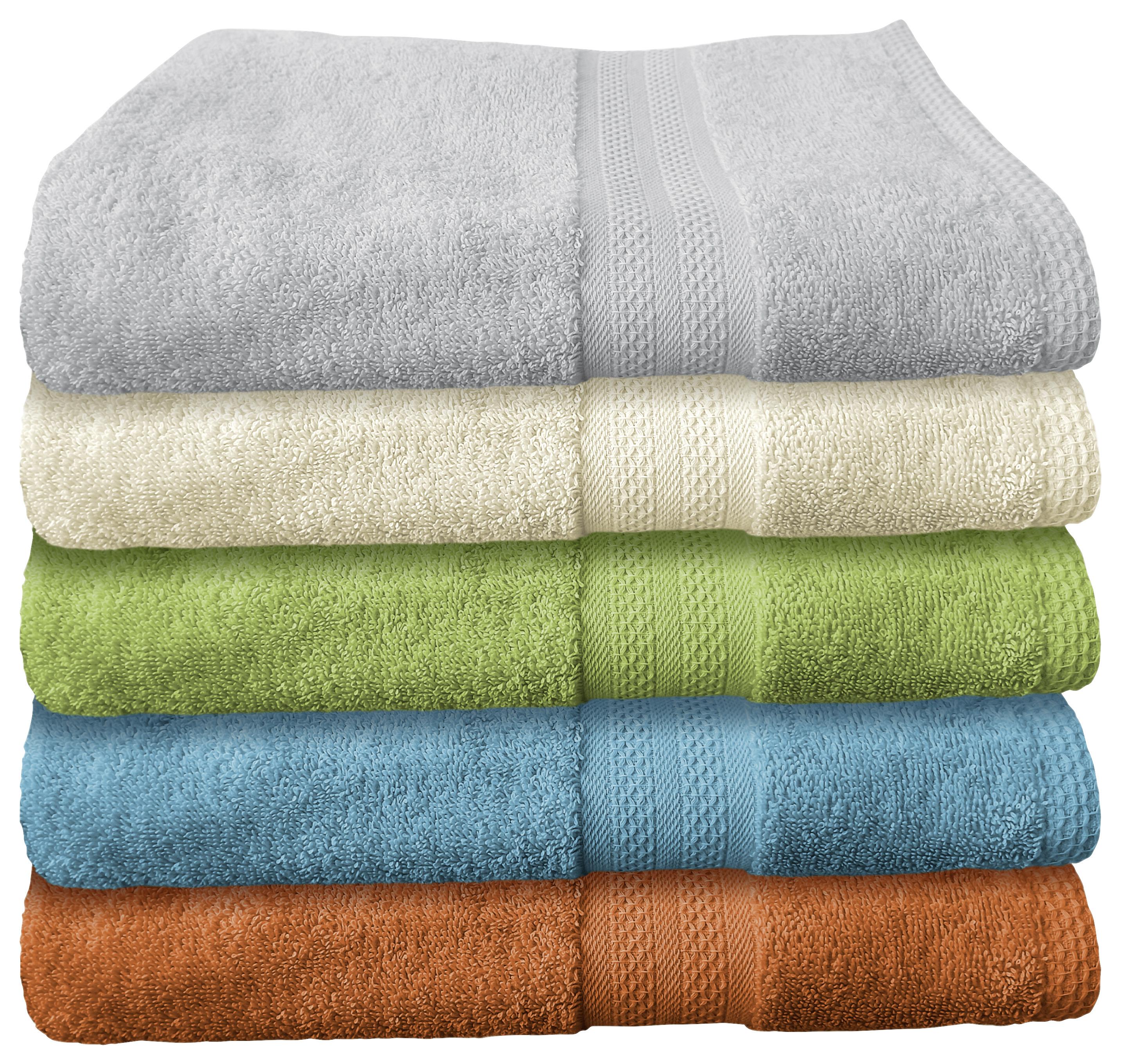 Handtuch Lala Baumwolle 400 G/M2 Silber 45x90 cm - Silberfarben, KONVENTIONELL, Textil (45/90cm) - Ondega