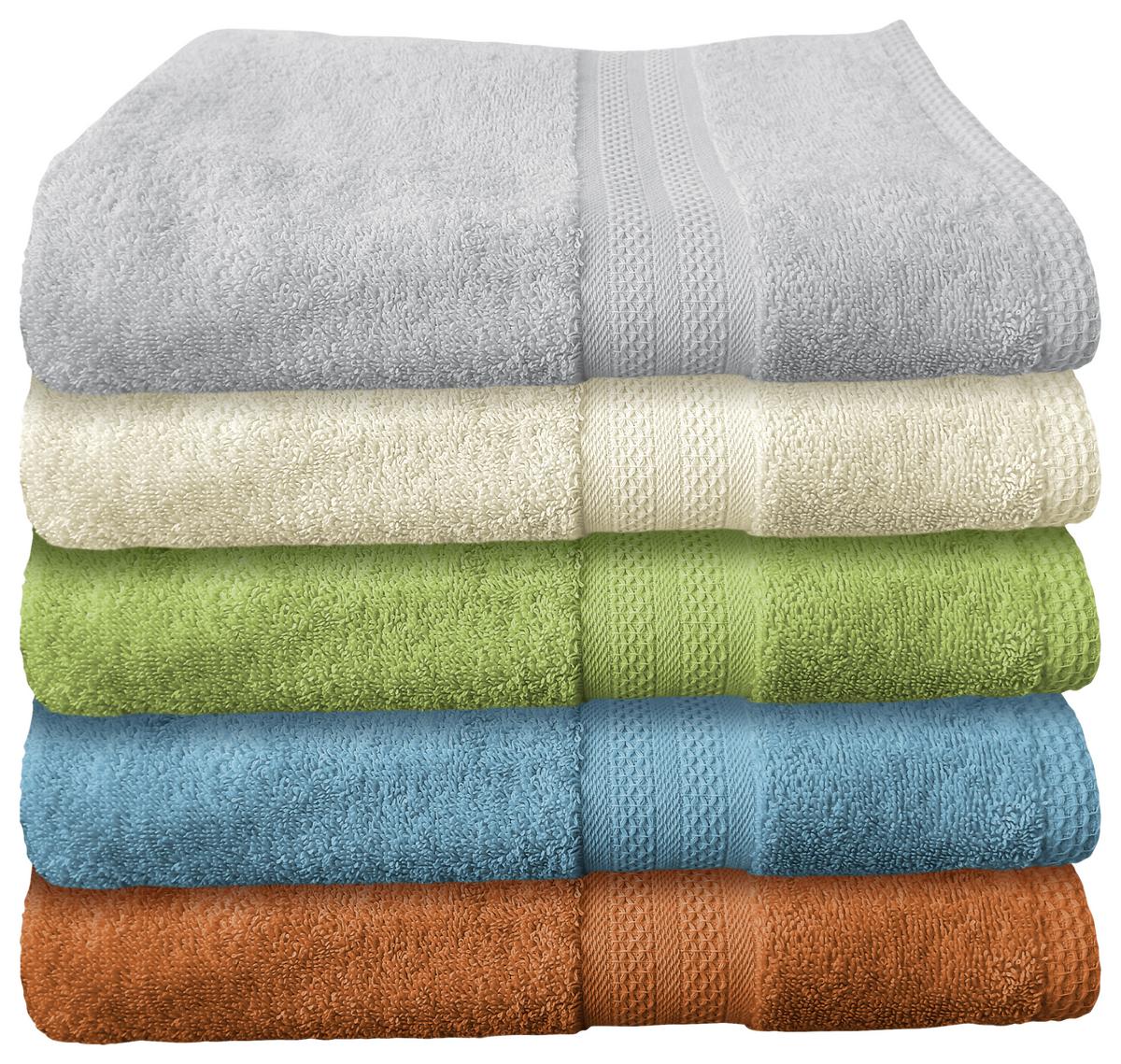 Handtuch Lala Baumwolle 400 G/m2 Silber 45x90 Cm - Silberfarben, KONVENTIONELL, Textil (45/90cm) - Ondega