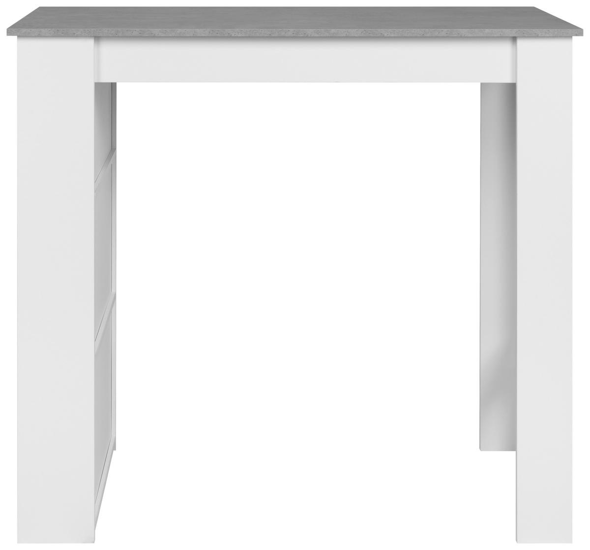 Bartisch Ostersund Weiß/betonoptik Dek., B: 120cm - Weiß, Basics, Holzwerkstoff (120/107/60cm)