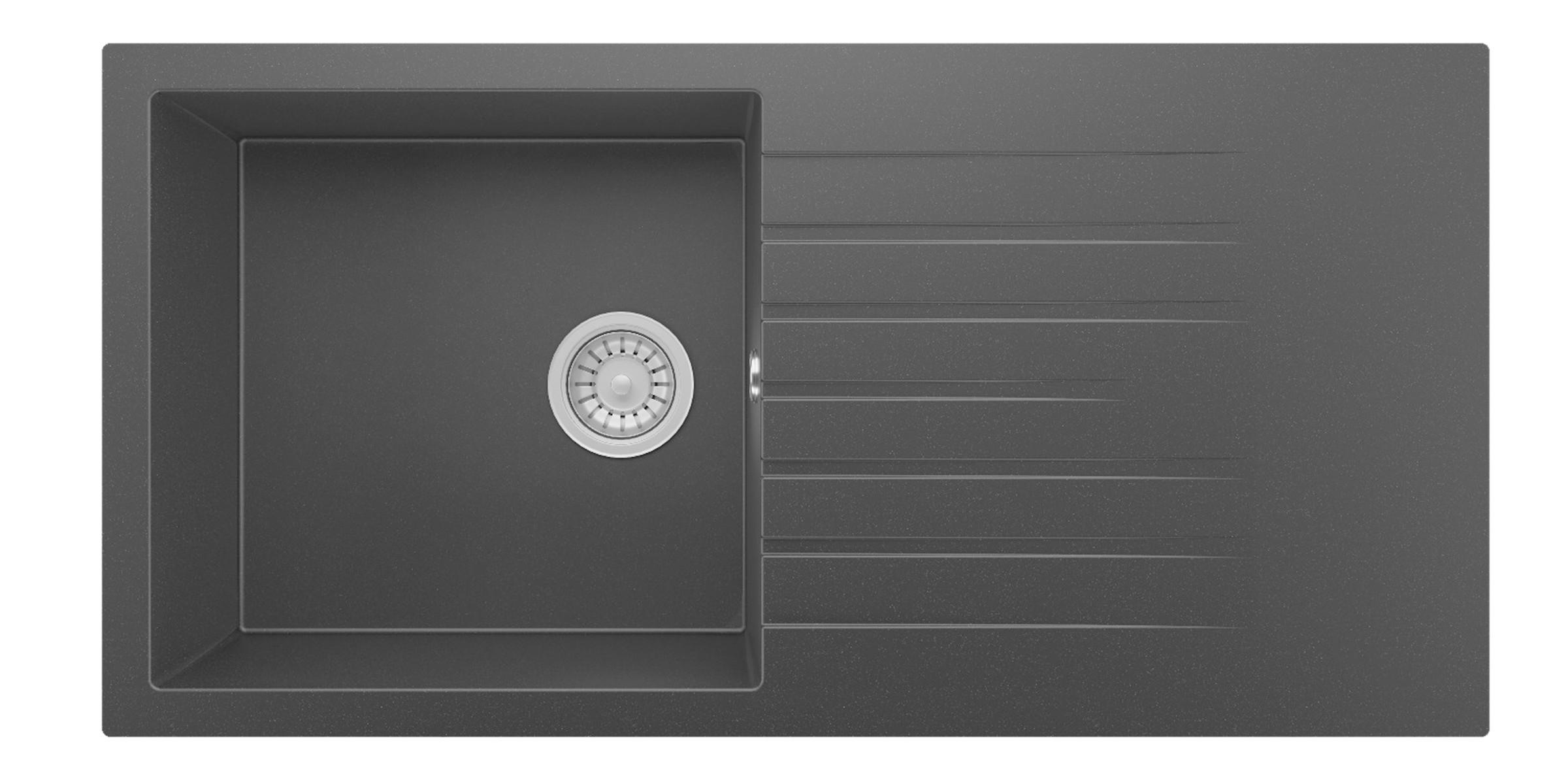 SPÜLE Almonto, Schwarz B: 100 cm