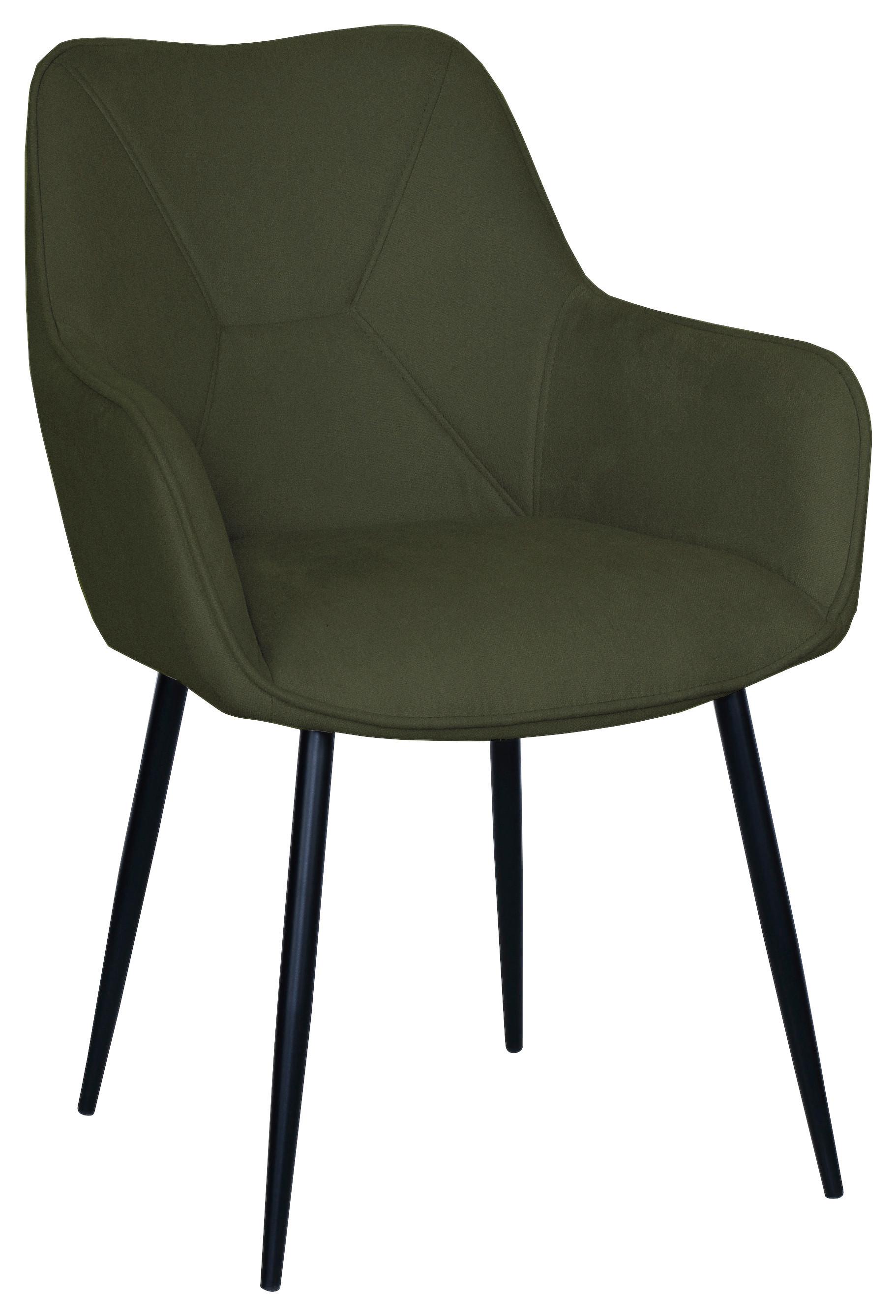 Židle s područkami tmavě zelená - černá/zelená, Moderní, kov/dřevo (57/85/60cm) - Mömax