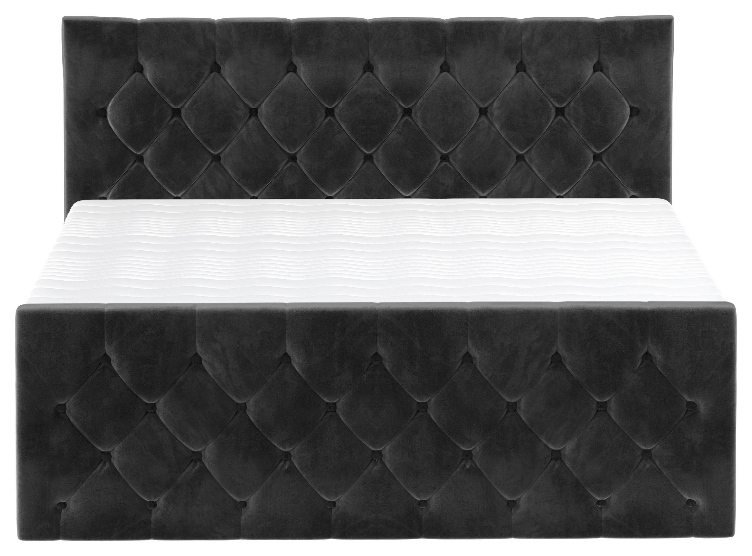 Boxspringbett Swing 20 Schwarz 160x200 cm H4 - Beige/Schwarz, ROMANTIK / LANDHAUS, Textil (164/121/236cm) - James Wood