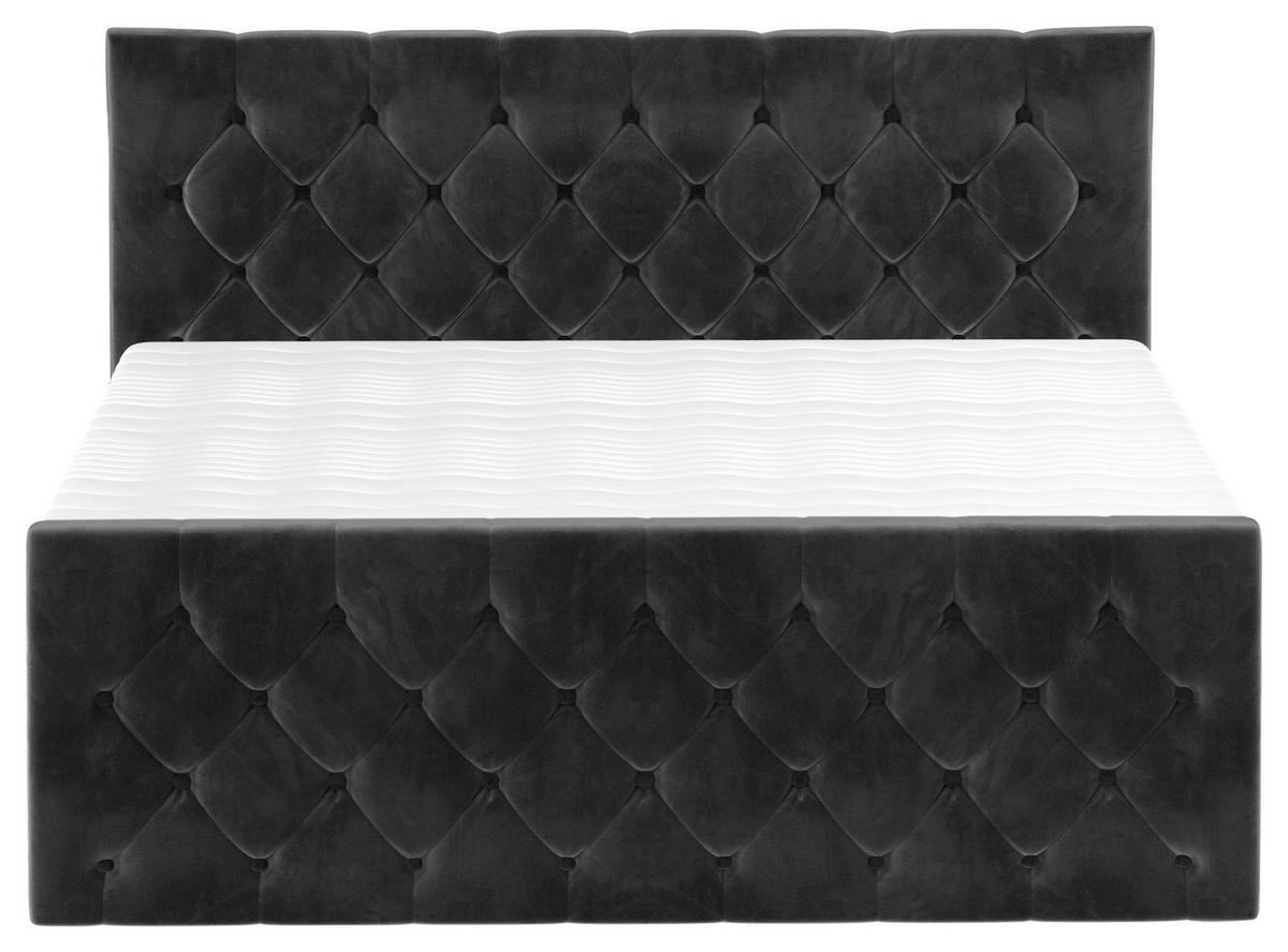 Boxspringbett Swing 20 Schwarz 140x200 Cm H2 - Beige/Schwarz, ROMANTIK / LANDHAUS, Textil (140/200cm) - James Wood