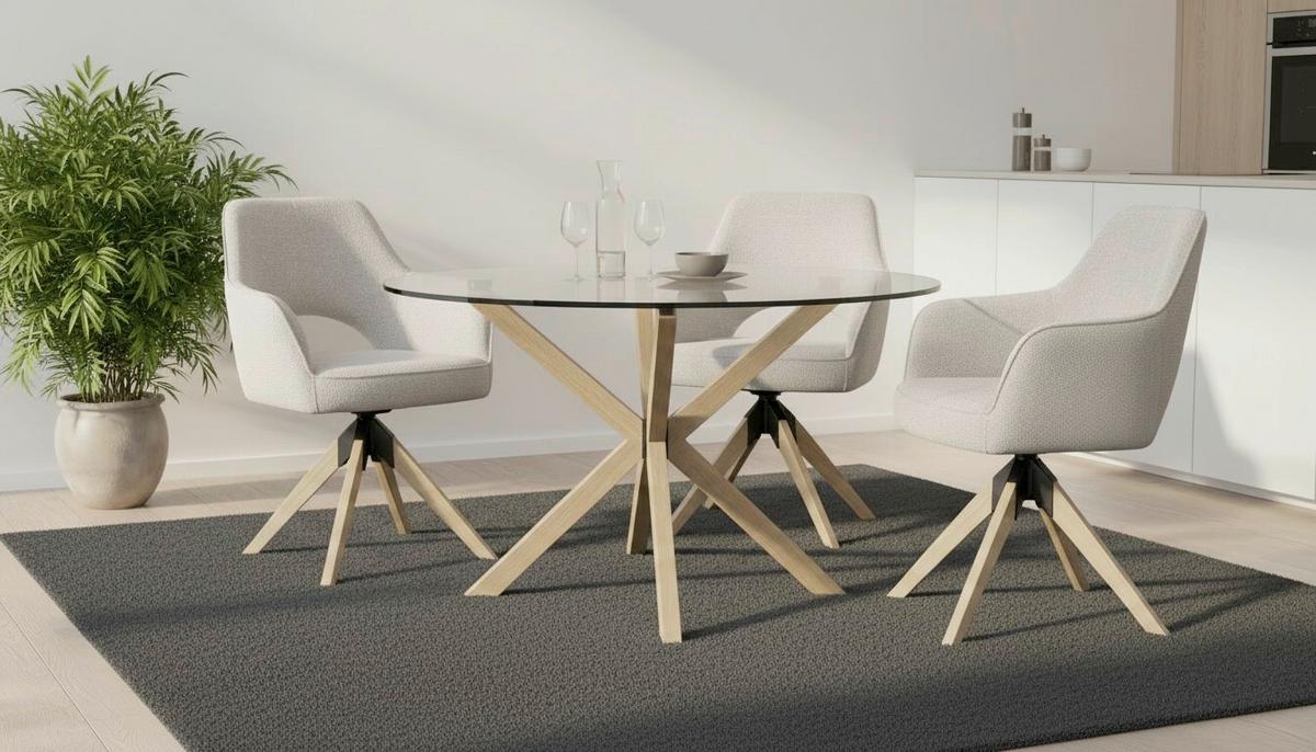 Esstisch Nara Eichefarben D: 119 cm - Klar/Eichefarben, MODERN, Glas/Metall (119/75,5cm) - P & B