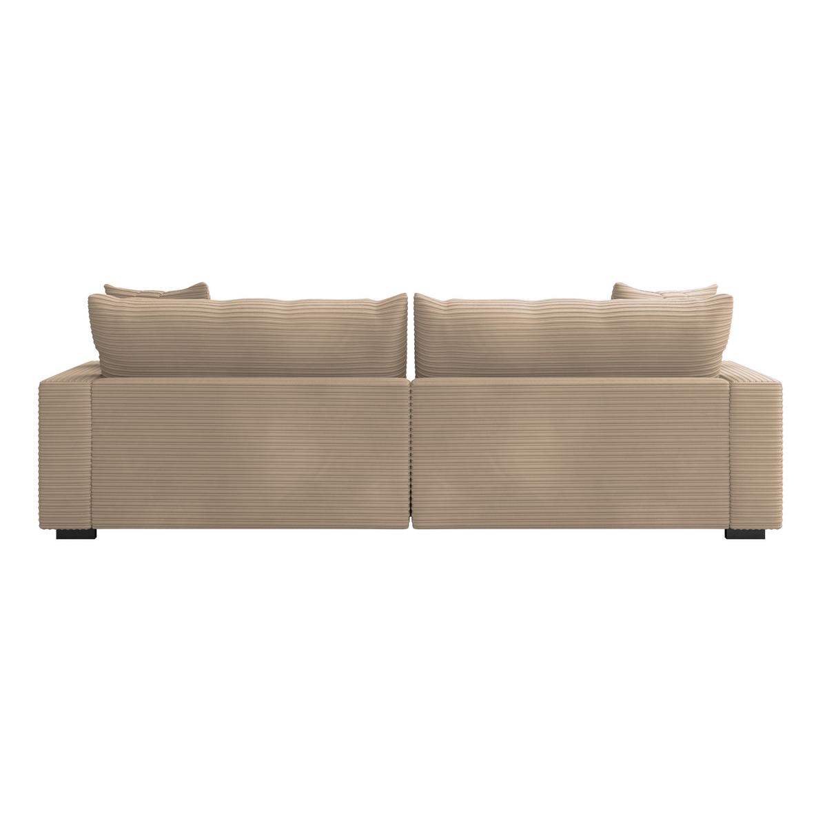 Big Sofa Pelle Mit Kissen B: 261 Cm Hellgrau/beige - Wengefarben/Beige, Trend, Textil (261/124cm) - Luca Bessoni