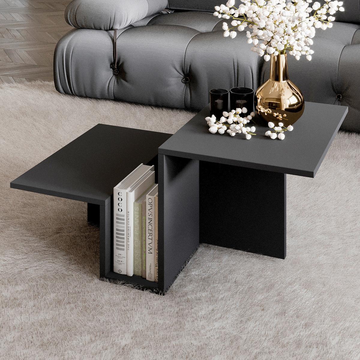 Couchtisch Relinda Anthrazit B: 90 Cm - Anthrazit, Design, Holzwerkstoff (90/45/50cm) - Livetastic