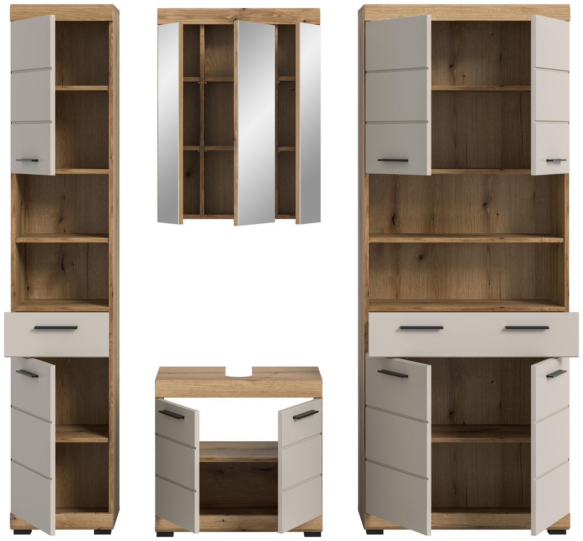 Badezimmer Scout Kaschmir/Naturfarbe B: 171 cm - Kaschmir/Schwarz, MODERN, Holzwerkstoff (171cm) - MID.YOU