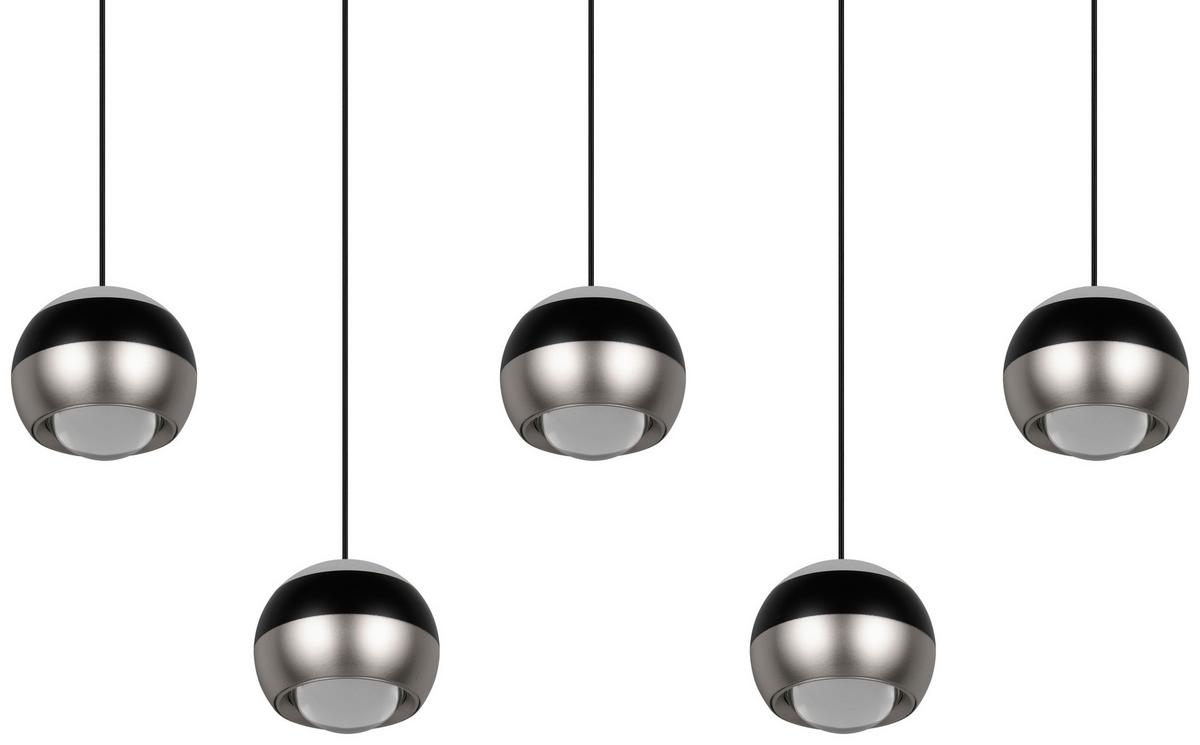 Led-pendelleuchte 344410507 Orbit - Schwarz/Nickelfarben, Design, Metall (100/10,5/200cm) - Trio Leuchten