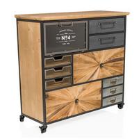 Sideboard Continento Xl Dunkelgrau/naturfarben B: 60cm - Dunkelgrau/Naturfarben, MODERN, Holz/Kunststoff (88/84/34cm) - MID.YOU