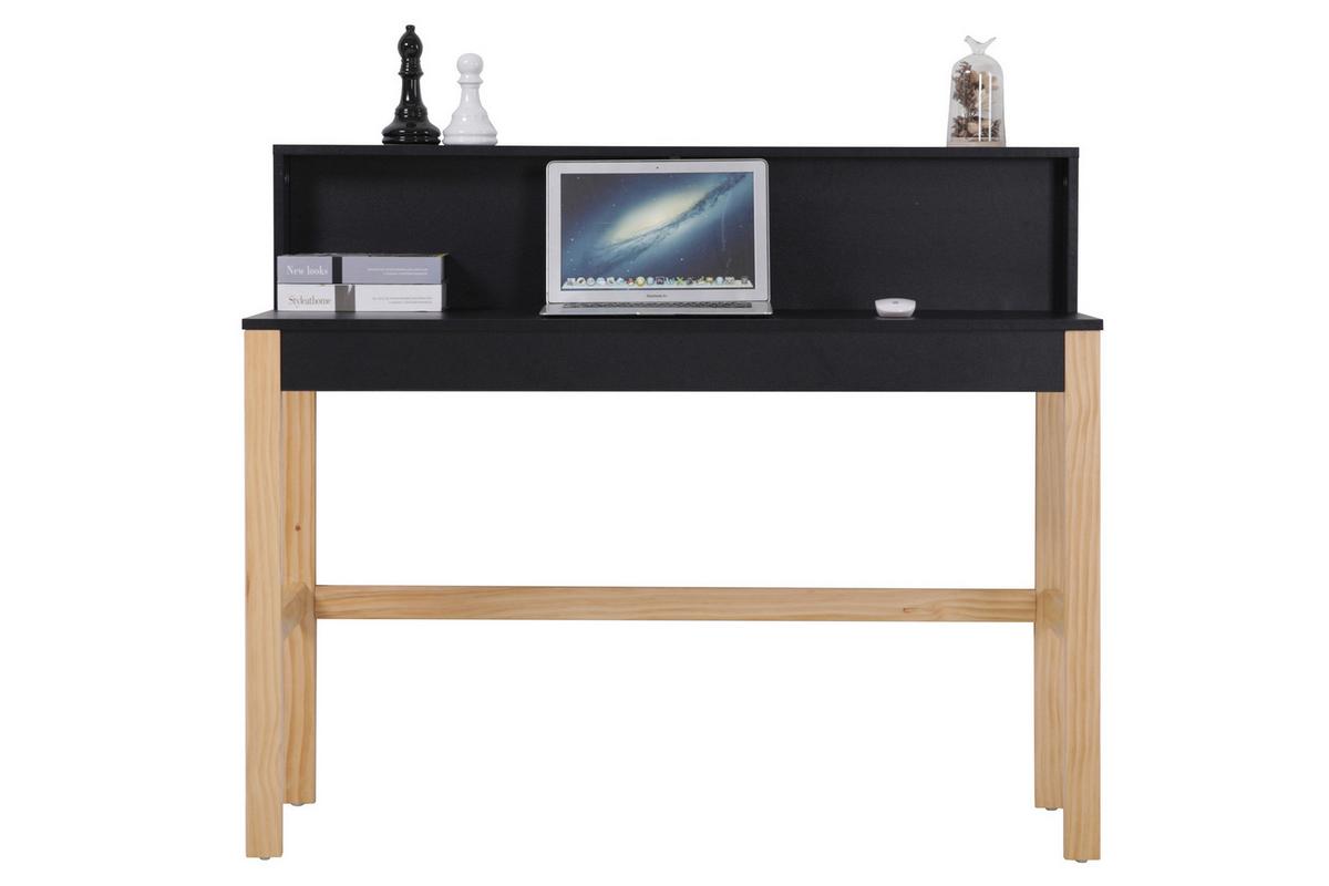 Schreibtisch Naturfarben, Schwarz L: 120cm - Schwarz/Naturfarben, Design, Holz/Holzwerkstoff (120/45/101cm) - Livetastic